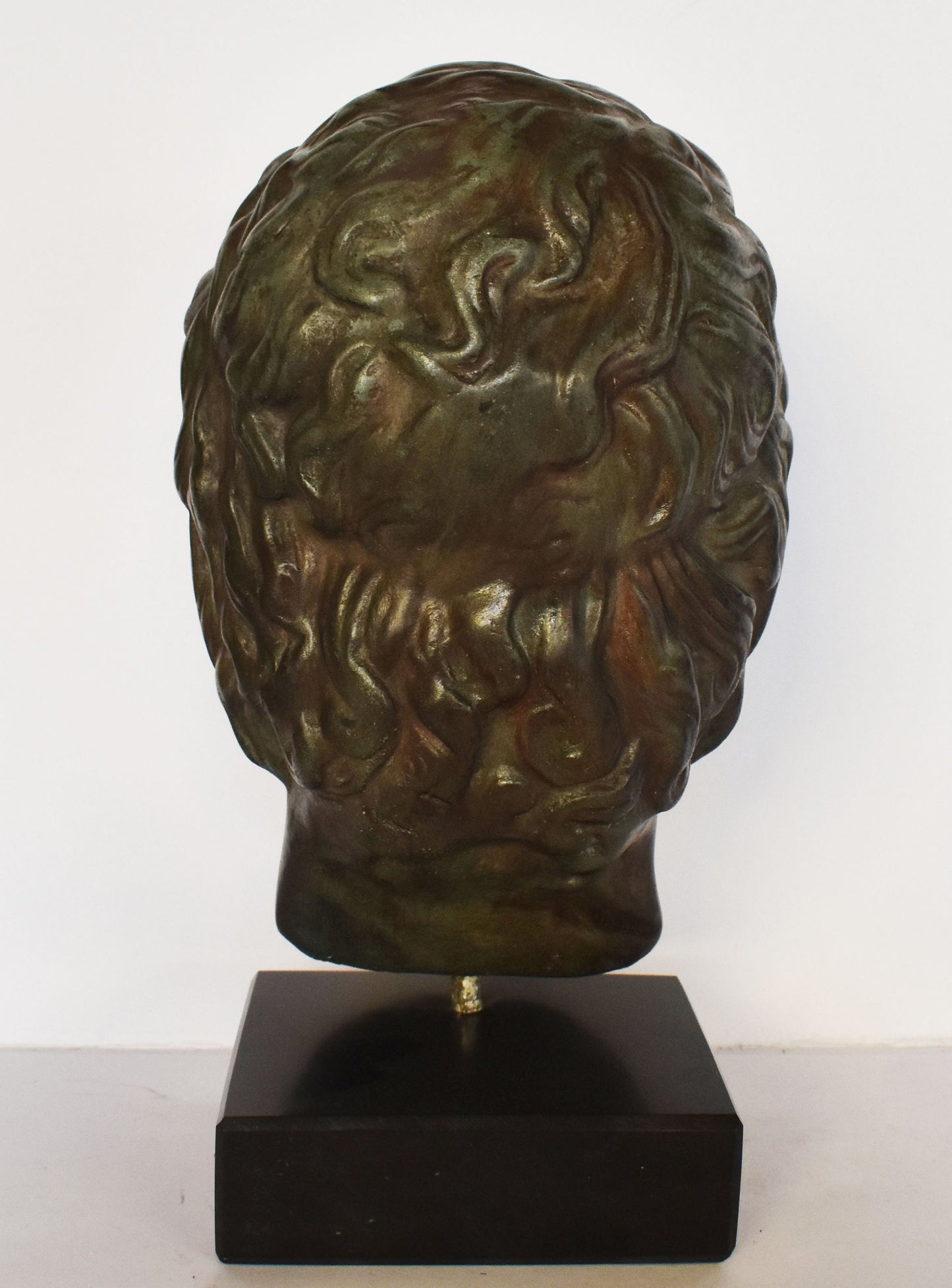 Alexander the Great - Macedonian King - Marble Base - Museum Reproduction - Head Bust- Bronze Colour Effect