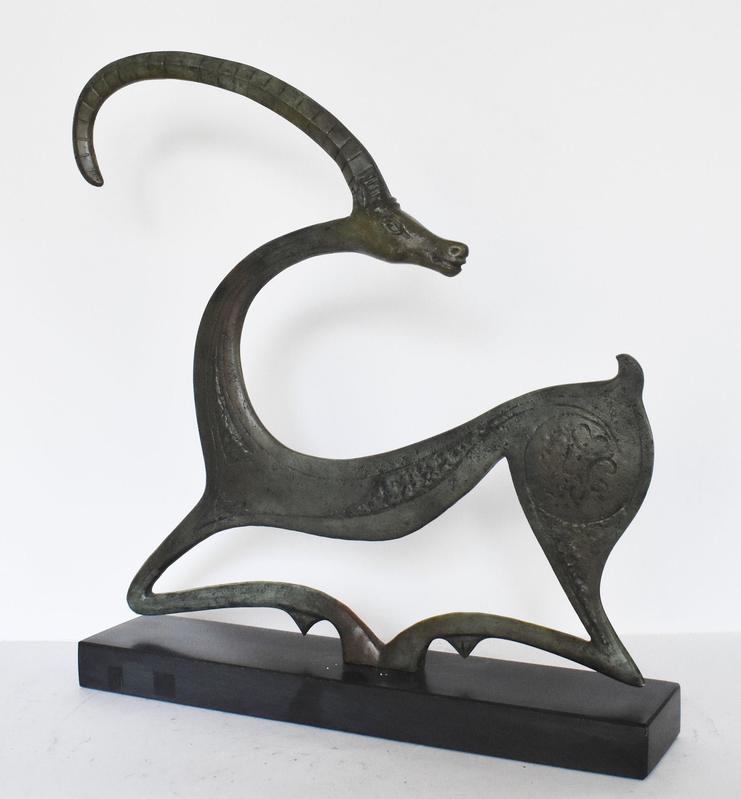 Graceful Ibex - Bronze - Symbol of Energy, Long Life, Fertility - By scaling vertical heights, the ibex teaches courage and conquering fear