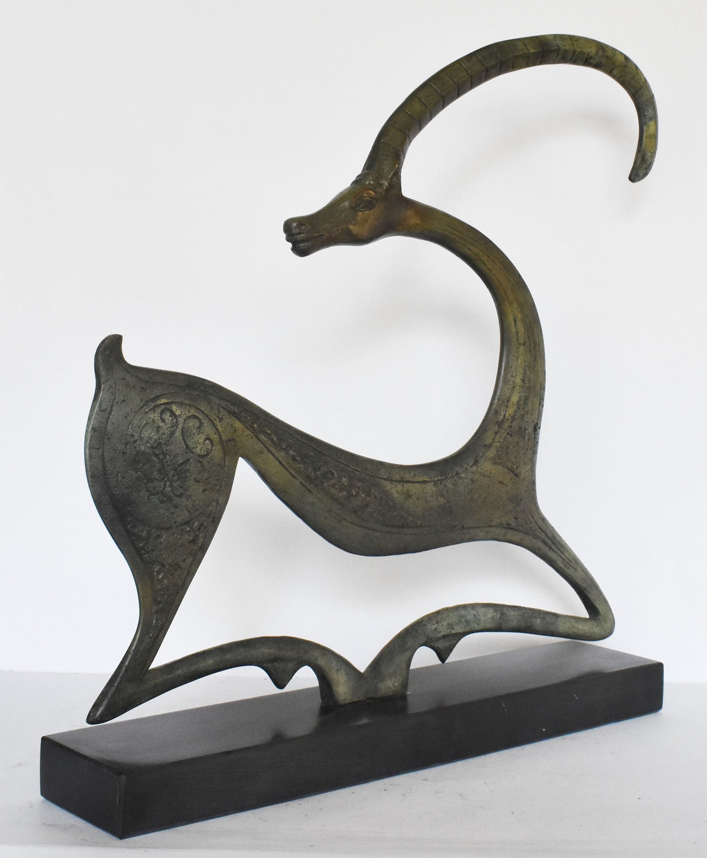 Graceful Ibex - Bronze - Symbol of Energy, Long Life, Fertility - By scaling vertical heights, the ibex teaches courage and conquering fear