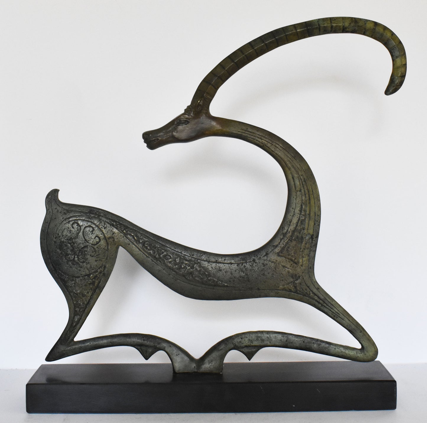 Graceful Ibex - Bronze - Symbol of Energy, Long Life, Fertility - By scaling vertical heights, the ibex teaches courage and conquering fear