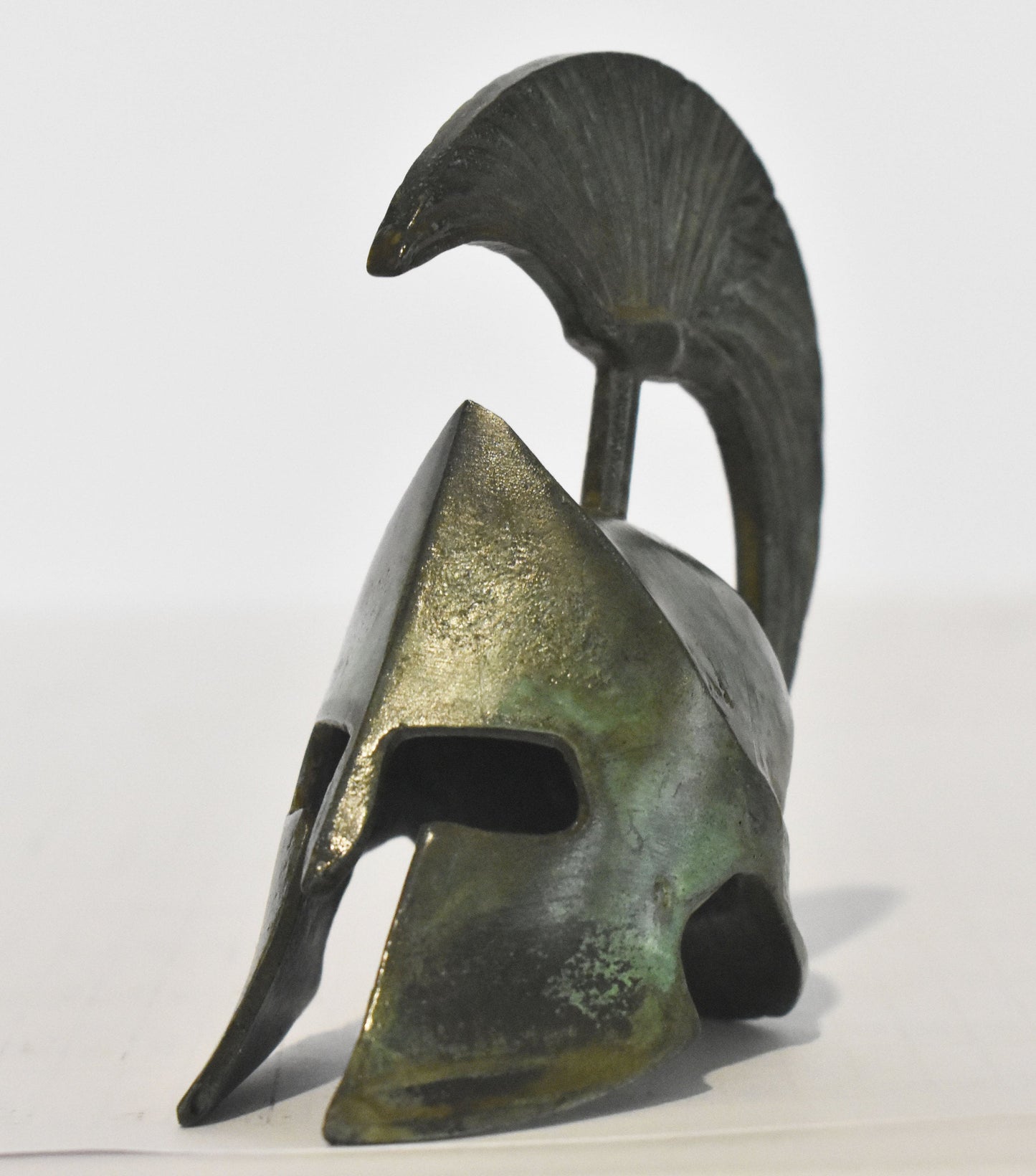 Leonida's Helmet - Spartan king - Greek legend - Battle of Thermopylae - 300 Spartans - pure bronze statue
