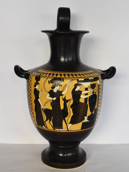 Athenian Female Companionship with Deer in front of a Water Spring  - Hydria - c 500 BC - Ceramic Vase