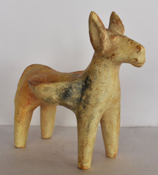 Donkey figurine carries Panniers- Cyprus - Late Bronze Age, 1100 BC -  Pierides Museum - Reproduction - Ceramic Artifact