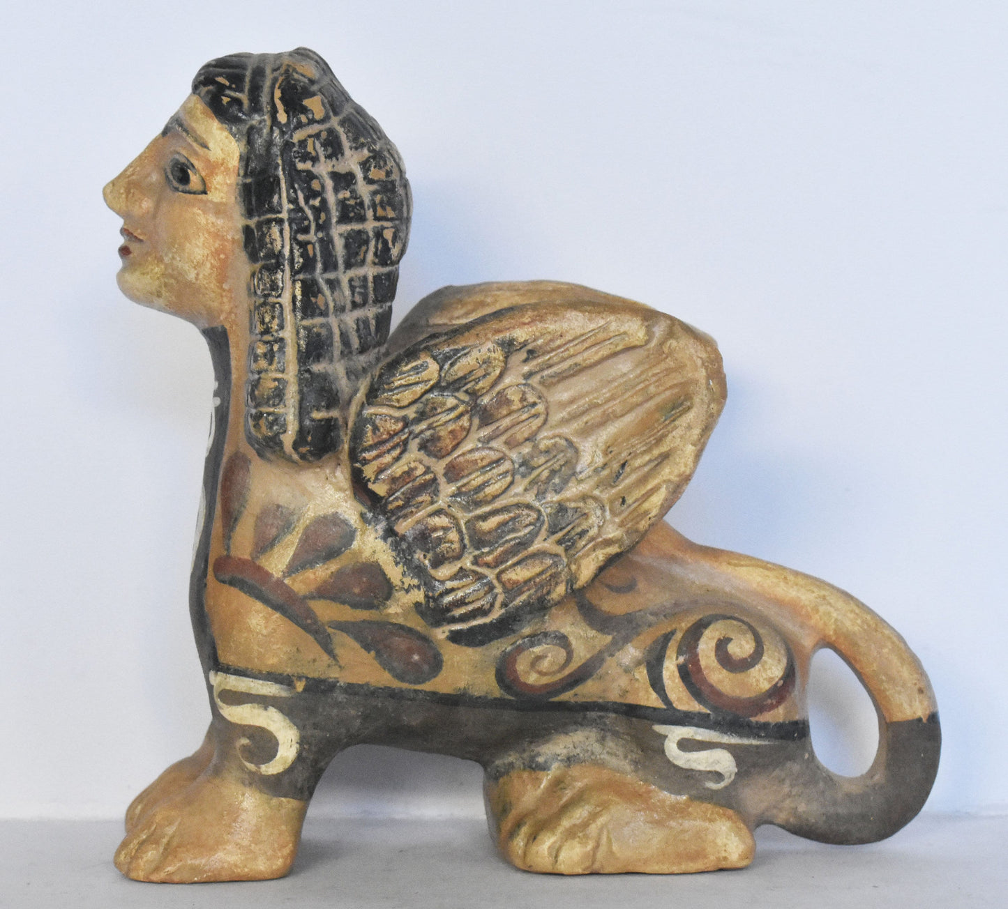 Sphinx - Attica, Athens - 600 BC - Composition of the Mortal and the Immortal - Miniature - Museum Reproduction - Ceramic Artifact