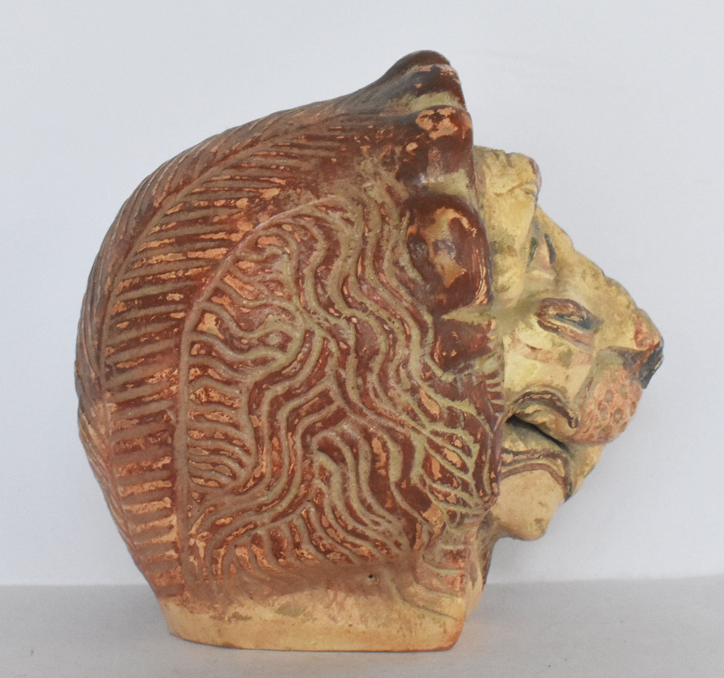 Lion head-Spout - Symbol of Majesty, Strength, Courage, Justice - Museum Reproduction - Ceramic Artifact