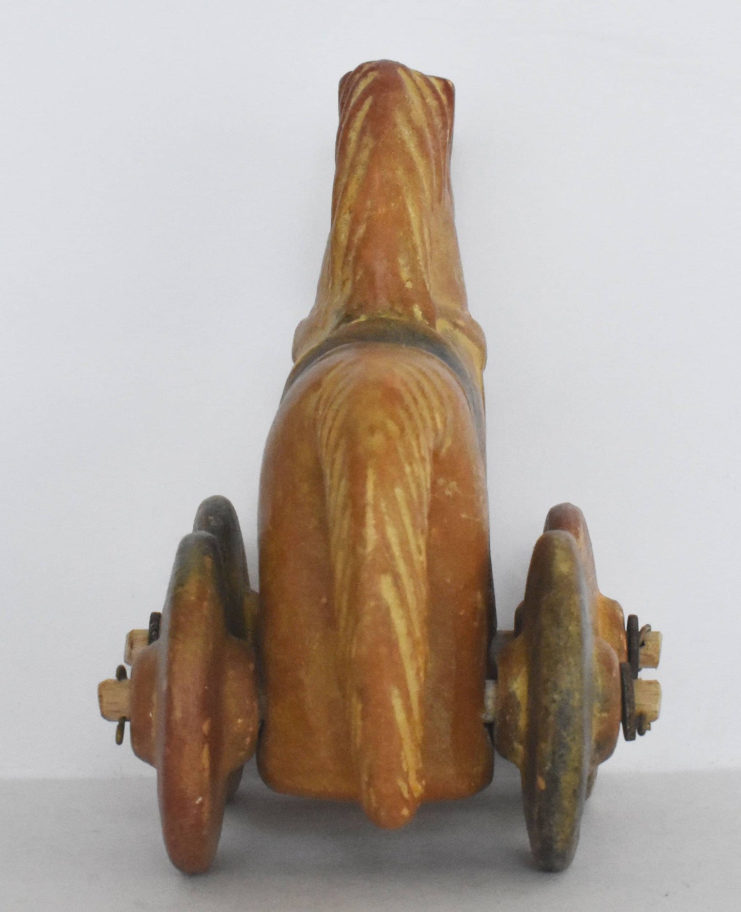 Terracotta wheeled horse - Children's Toy - Athens, Attica - 500 BC - Museum Reproduction - Ceramic Artifact