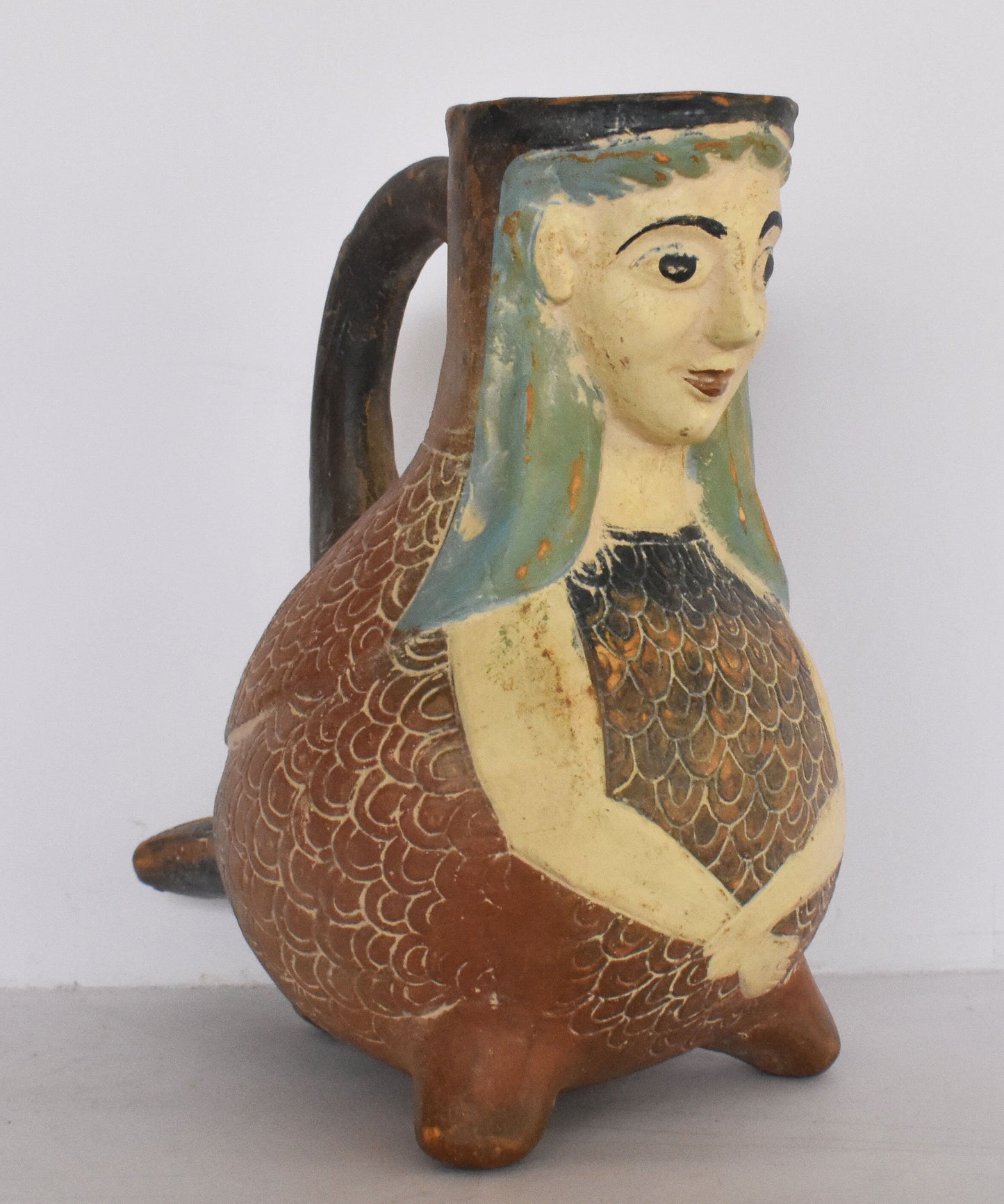 Rhyton Vessel in the form of a Siren - 600 BC - Louvre Museum - Reproduction - Ceramic Artifact