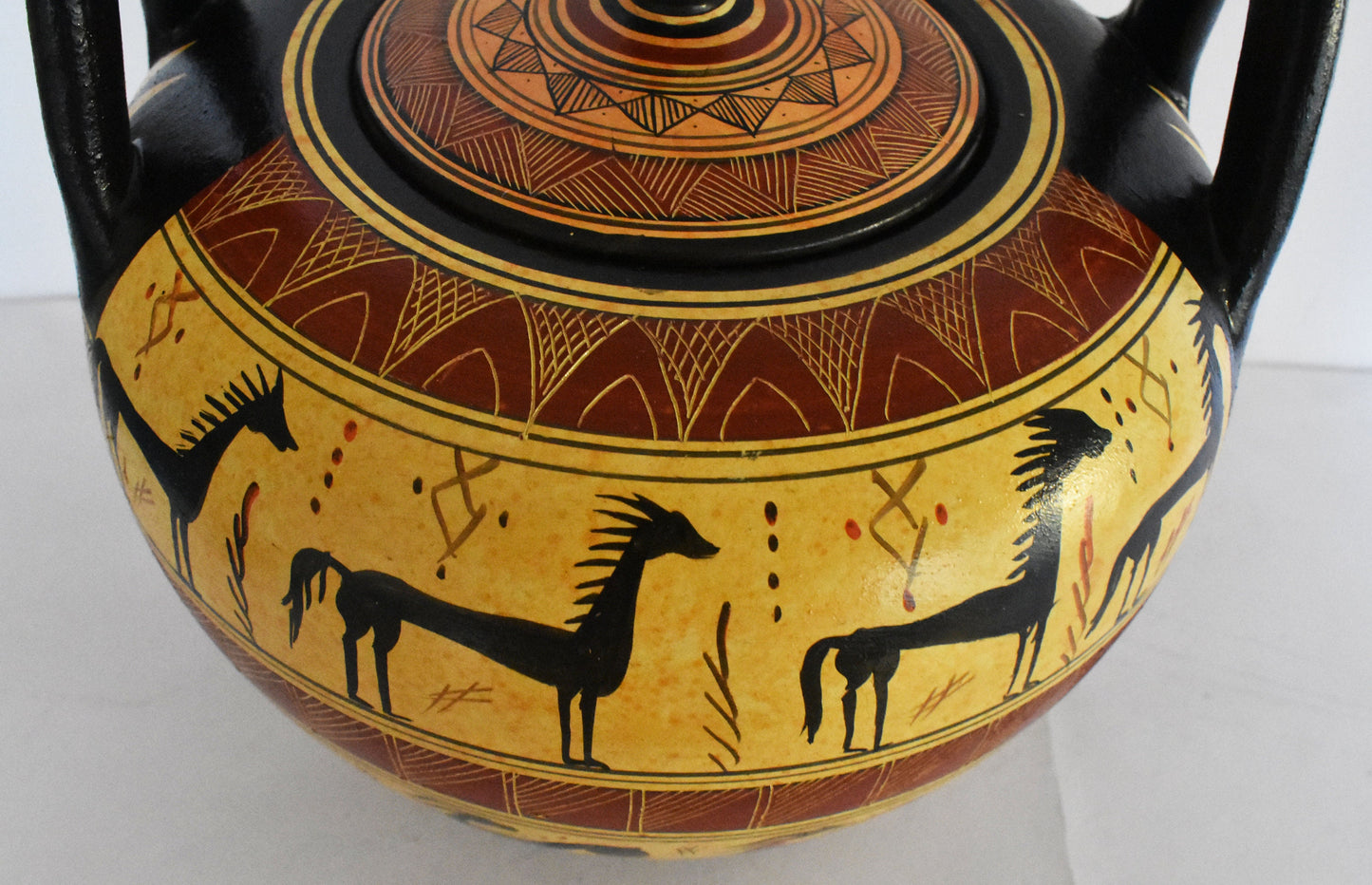 Geometric period Vessel - Animals and Meander Design - Ceramic Vase