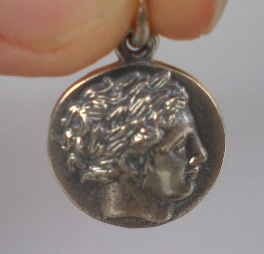 Apollo - Greek Roman God of Light, Healing, Music - Philip II of Macedon  - Coin Pendant - 925 Sterling Silver