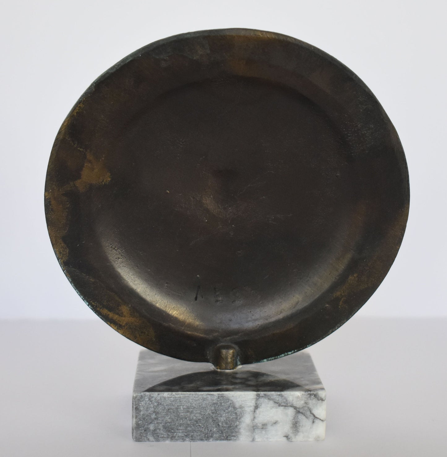 Ancient Greek Medusa Shield - Apotropaic Symbol used to protect from and ward off the negative - marble base - Museum Replica - pure Bronze