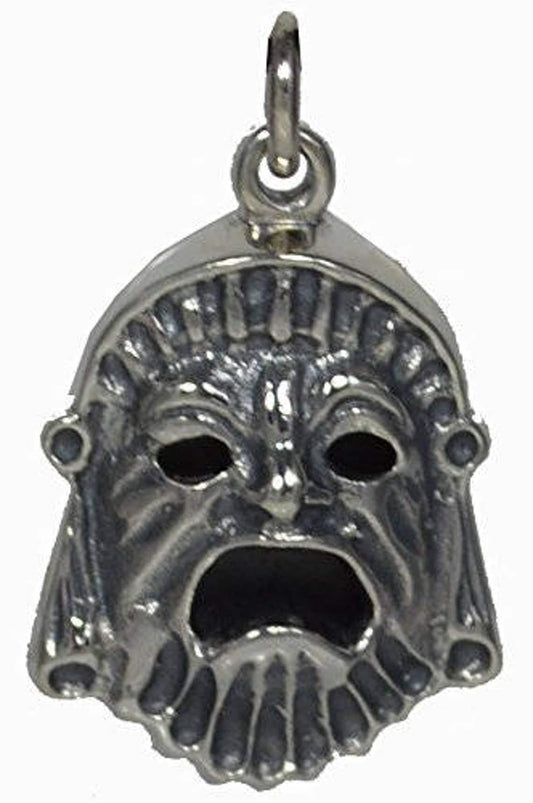Tragedy Mask - Ancient Greek Theater - Pendant - 925 Sterling Silver