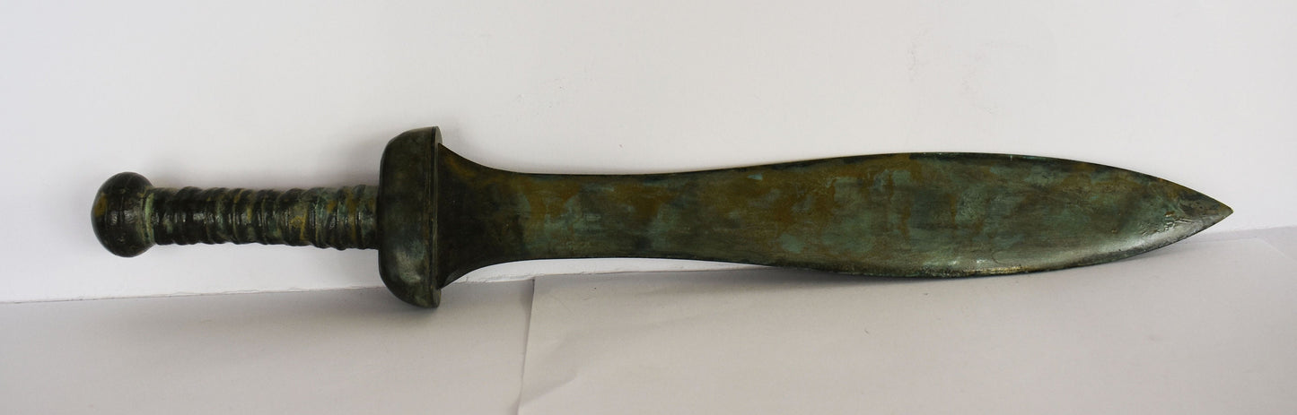 King Leonidas Sword - Spartan Leader of 300 - Battle of Thermopylae - Small - pure Bronze Sculpture