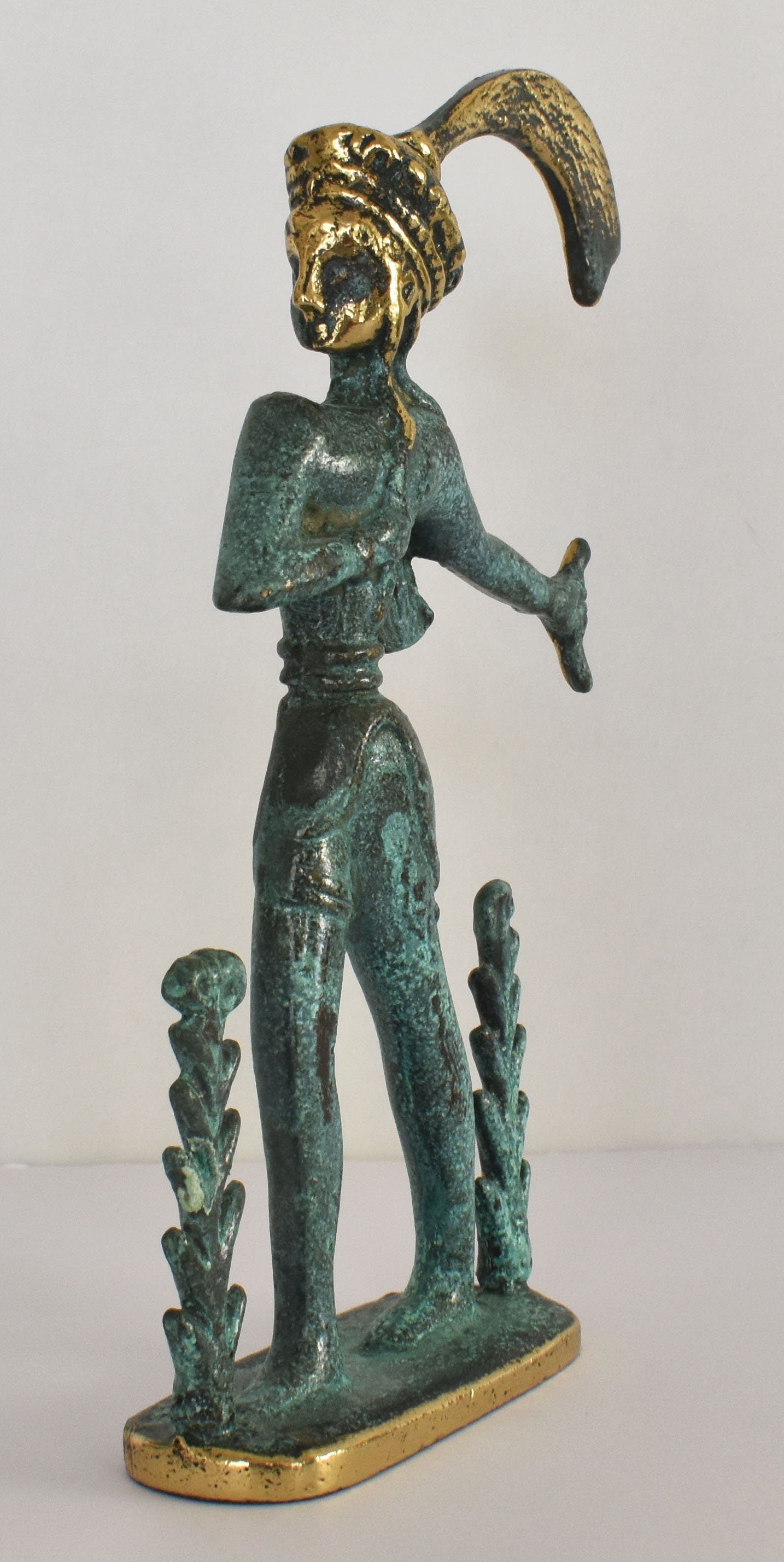Prince of the Lilies - Bronze Age Minoan Civilization - Knossos Palace, Crete - pure bronze statue