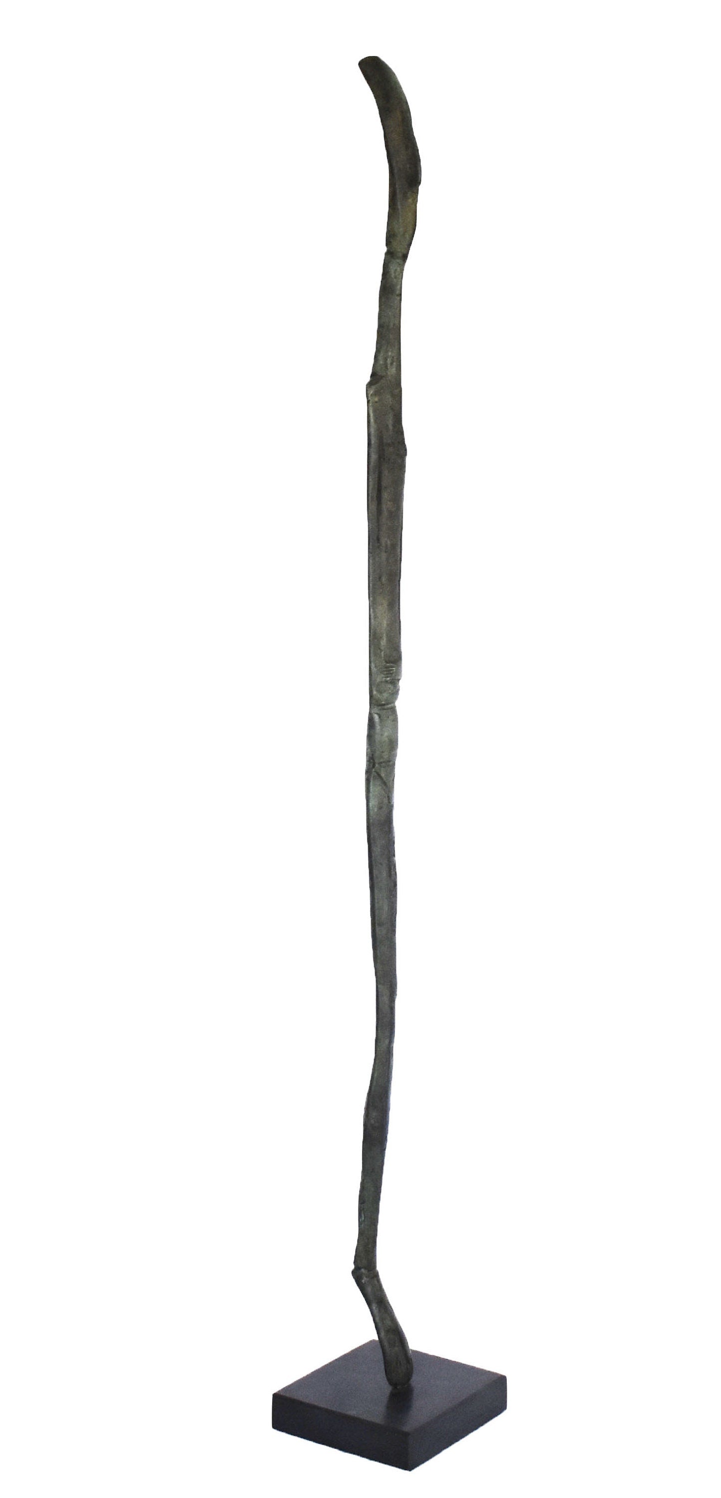 Cycladic female idol - highly stylised depiction of the human form - Figure from Keros island, Greece - marble base - pure bronze statue