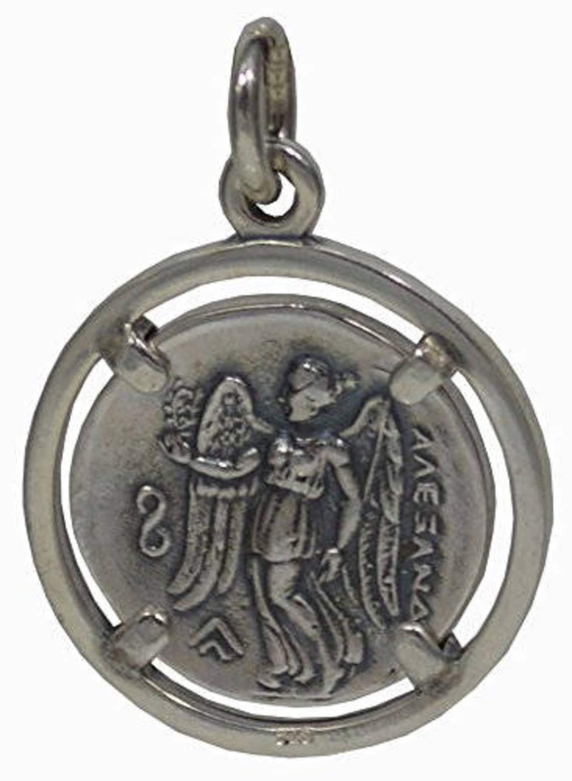 Athena Minerva - Greek Roman Goddess of wisdom - Alexander's lifetime stater, Abydos, 328-323 BC - Coin Pendant - 925 Sterling Silver