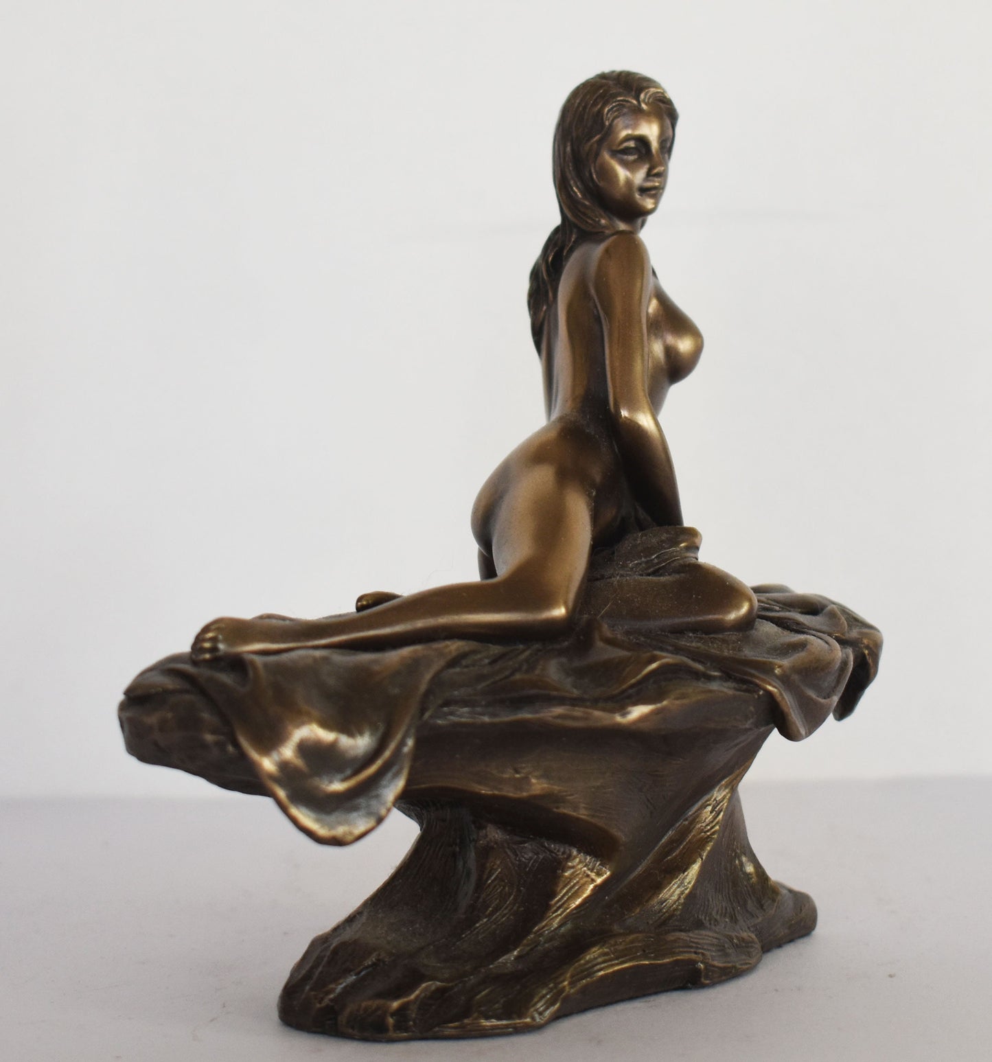 Aphrodite from Cyprus on a Rock - Petra tou Romiou - Mythical Birthplace - Cold Cast Bronze Resin