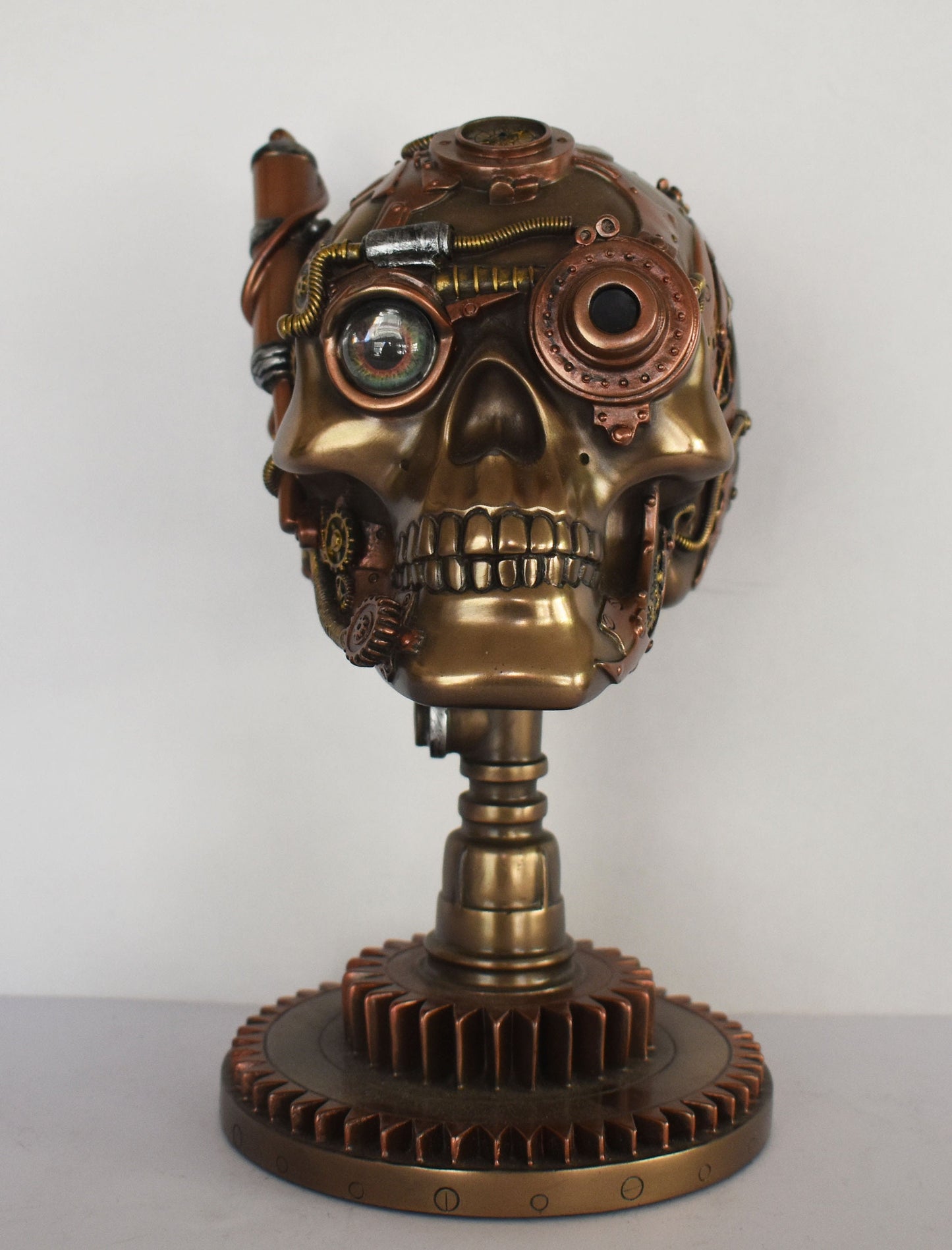 Based Scull - Steampunk - Modern Art - Decoration - Cold Cast Bronze Resin
