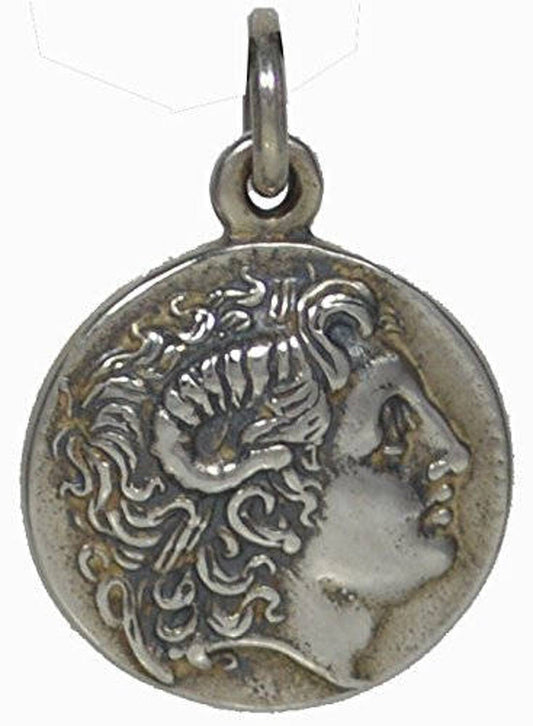 Alexander The Great - Macedonian King - Lysimachos Coin Pendant  - 925 Sterling Silver