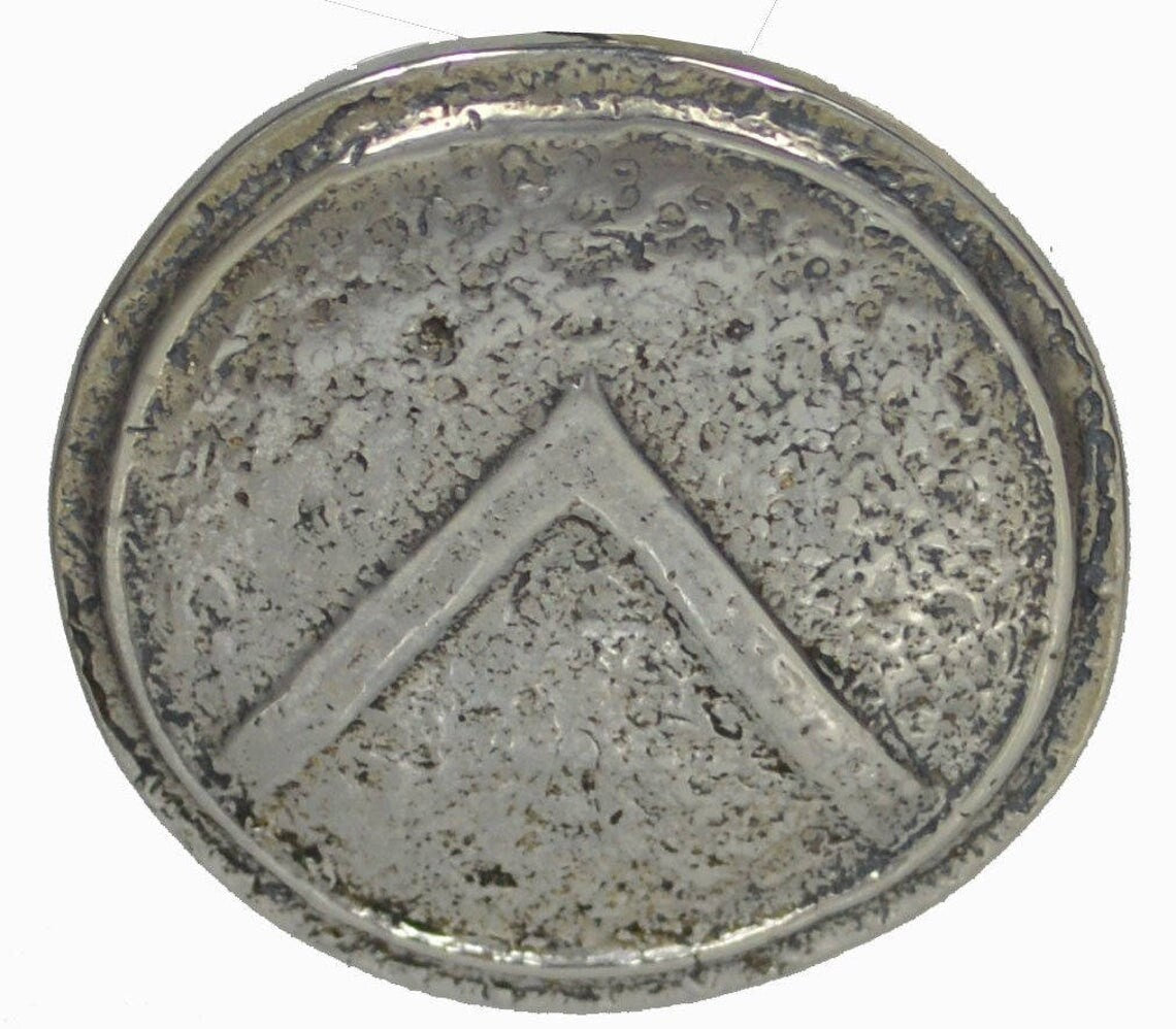 Spartan Shield - King Leonidas and 300 Spartans - Battle of Thermopylae - 480 BC - Pendant - 925 Sterling Silver