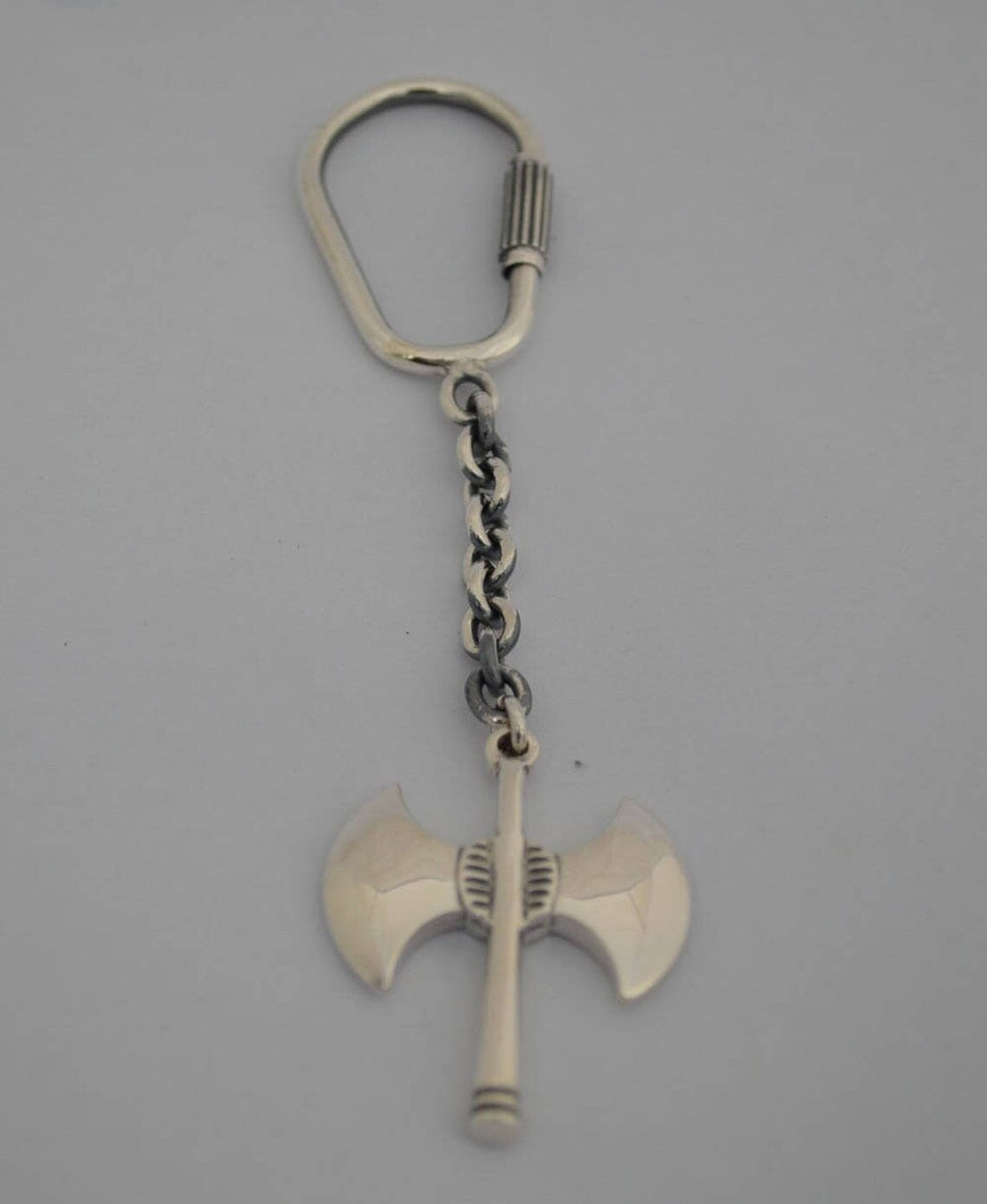 Labrys, Double Headed Axe - Minoan Sacred Symbol - Ancient Greece - Keychain - 925 Sterling Silver
