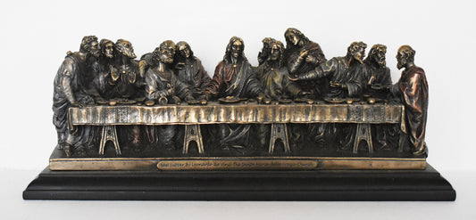 Last Supper - Jesus with his Apostles in Jerusalem before his Crucifixion - Da Vinci - Reproduction - Cold Cast Bronze Resin