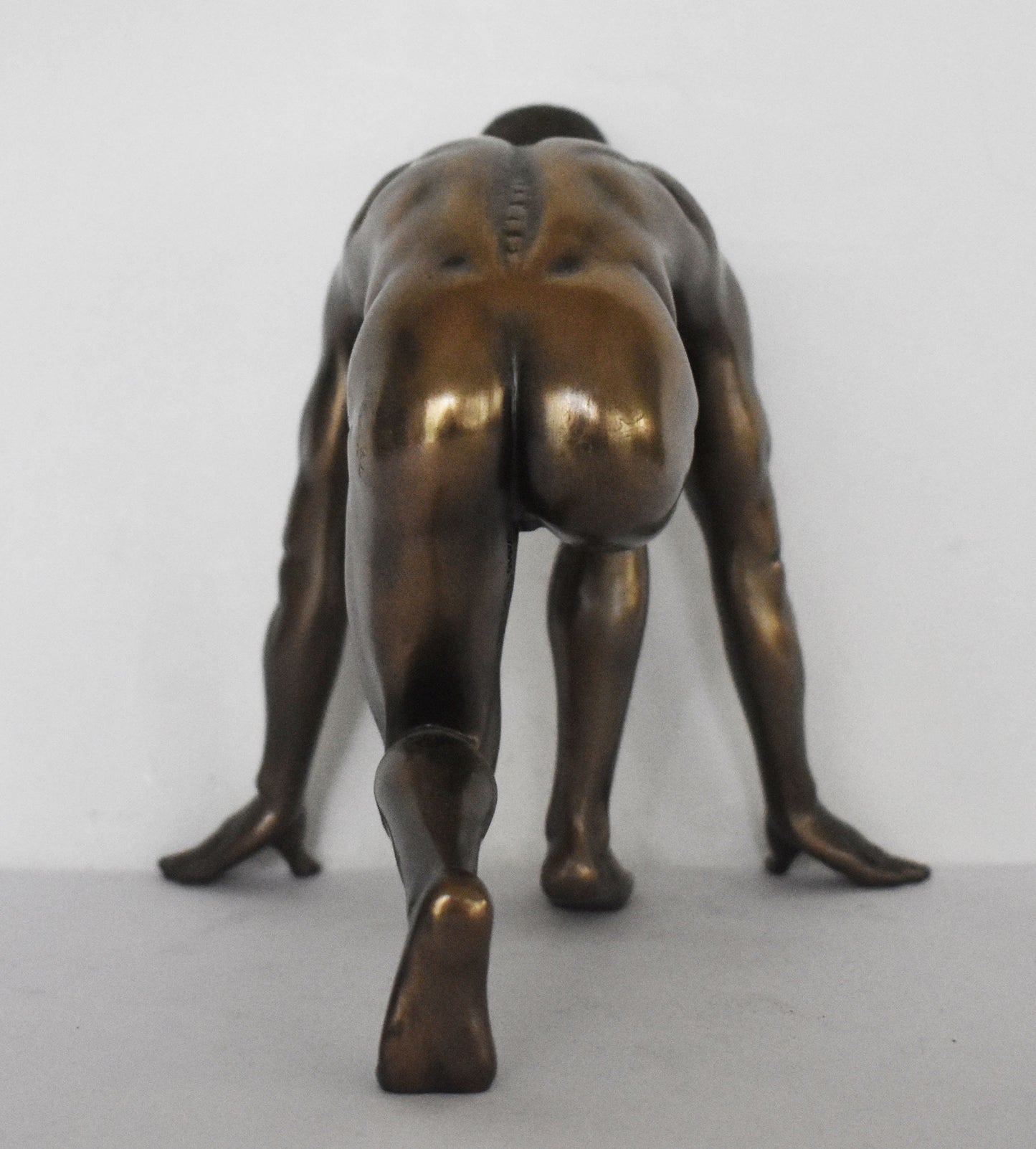 Naked Male Statue ready for Running - Erotic Art - Sexy Pose - Beautiful Man - Hot Body - Desire and Love - Cold Cast Bronze Resin
