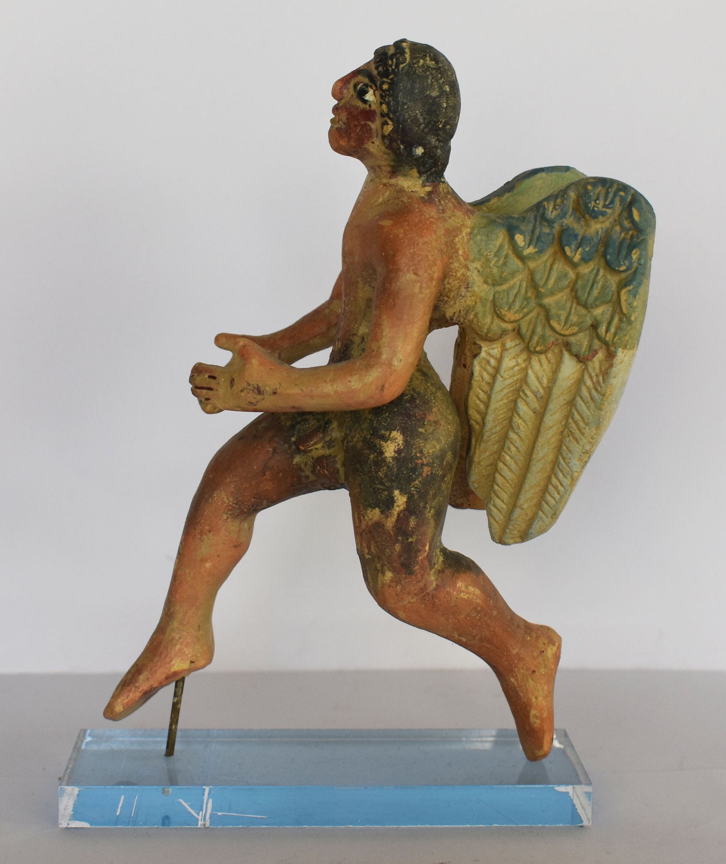 Eros Cupid - Greek Roman God of Sexual Attraction, Desire and Love - Plexiglass Base - Ceramic Artifact