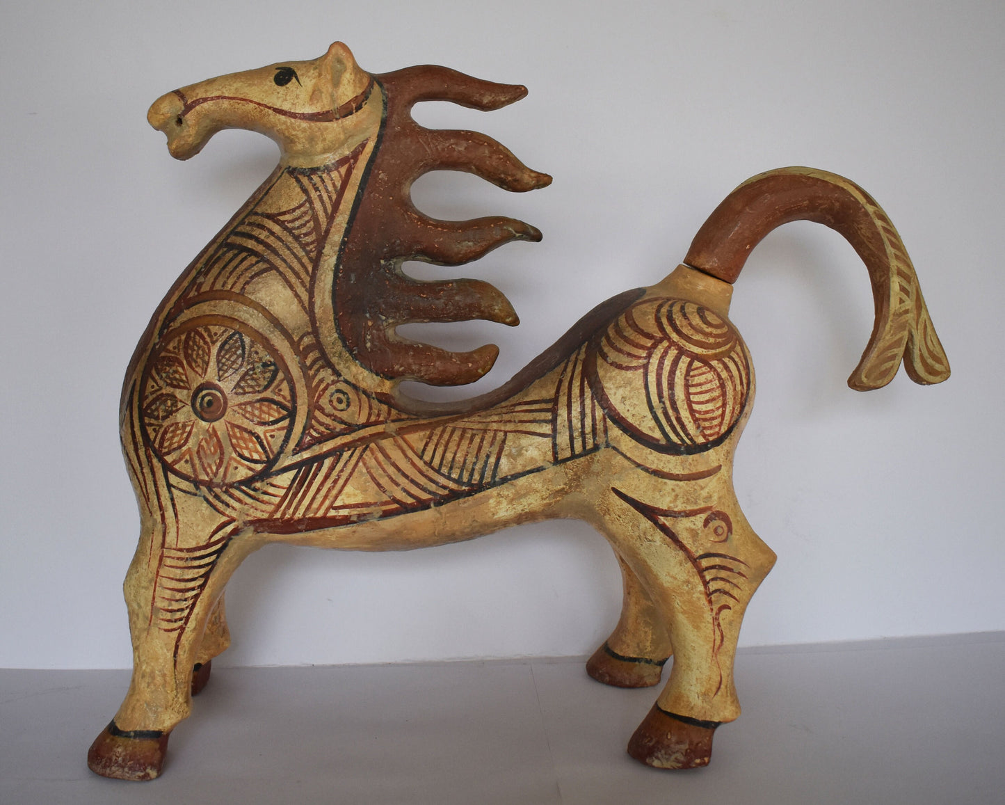 Mycenaean Horse - 1600–1100 BC - Symbol of Courage, Integrity, Power - Representation of Ancient Greek Vessel - Ceramic Artifact