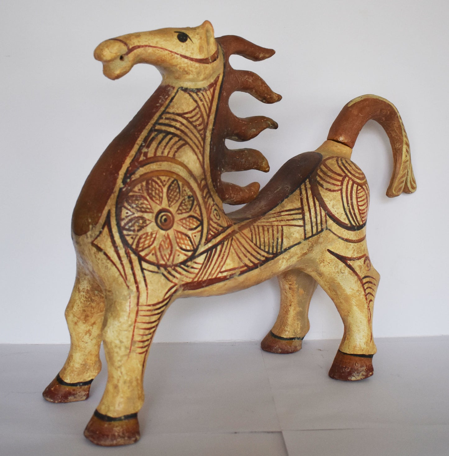 Mycenaean Horse - 1600–1100 BC - Symbol of Courage, Integrity, Power - Representation of Ancient Greek Vessel - Ceramic Artifact