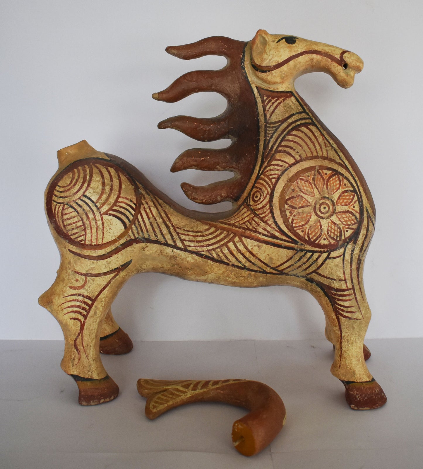 Mycenaean Horse - 1600–1100 BC - Symbol of Courage, Integrity, Power - Representation of Ancient Greek Vessel - Ceramic Artifact