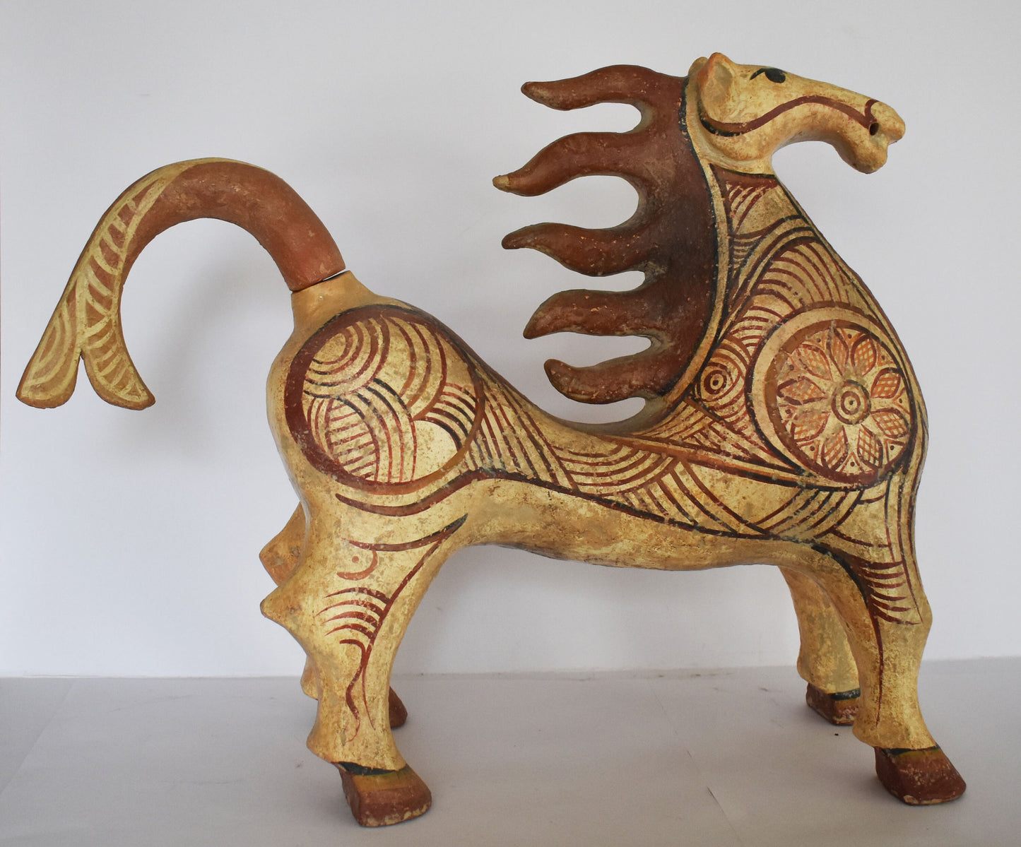 Mycenaean Horse - 1600–1100 BC - Symbol of Courage, Integrity, Power - Representation of Ancient Greek Vessel - Ceramic Artifact