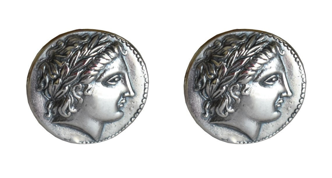 Apollo - Greek Roman God of archery, music and dance, prophecy, healing, Sun, light - Cufflinks - 925 Sterling Silver