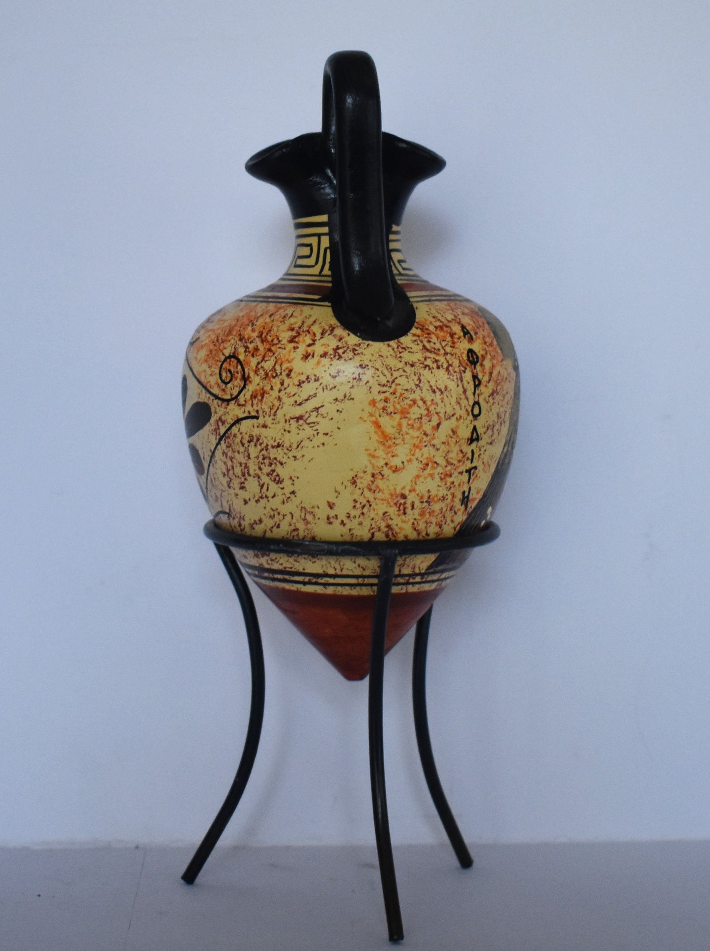 Rhyton - Vessel for Libations or Drinking - Aphrodite - Goddess of Love and Beauty - Floral design - Ceramic Vase