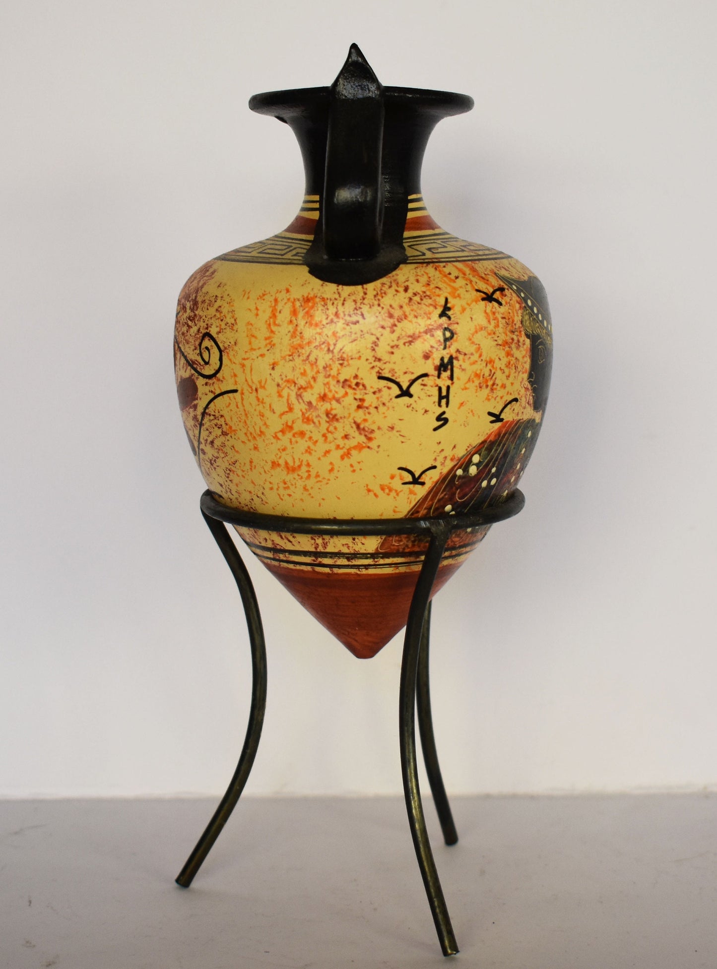 Rhyton from Greece - Vessel for Libations or Drinking - Hermes Mercury - Greek Roman God of heralds,travelers,merchants - Ceramic Vase