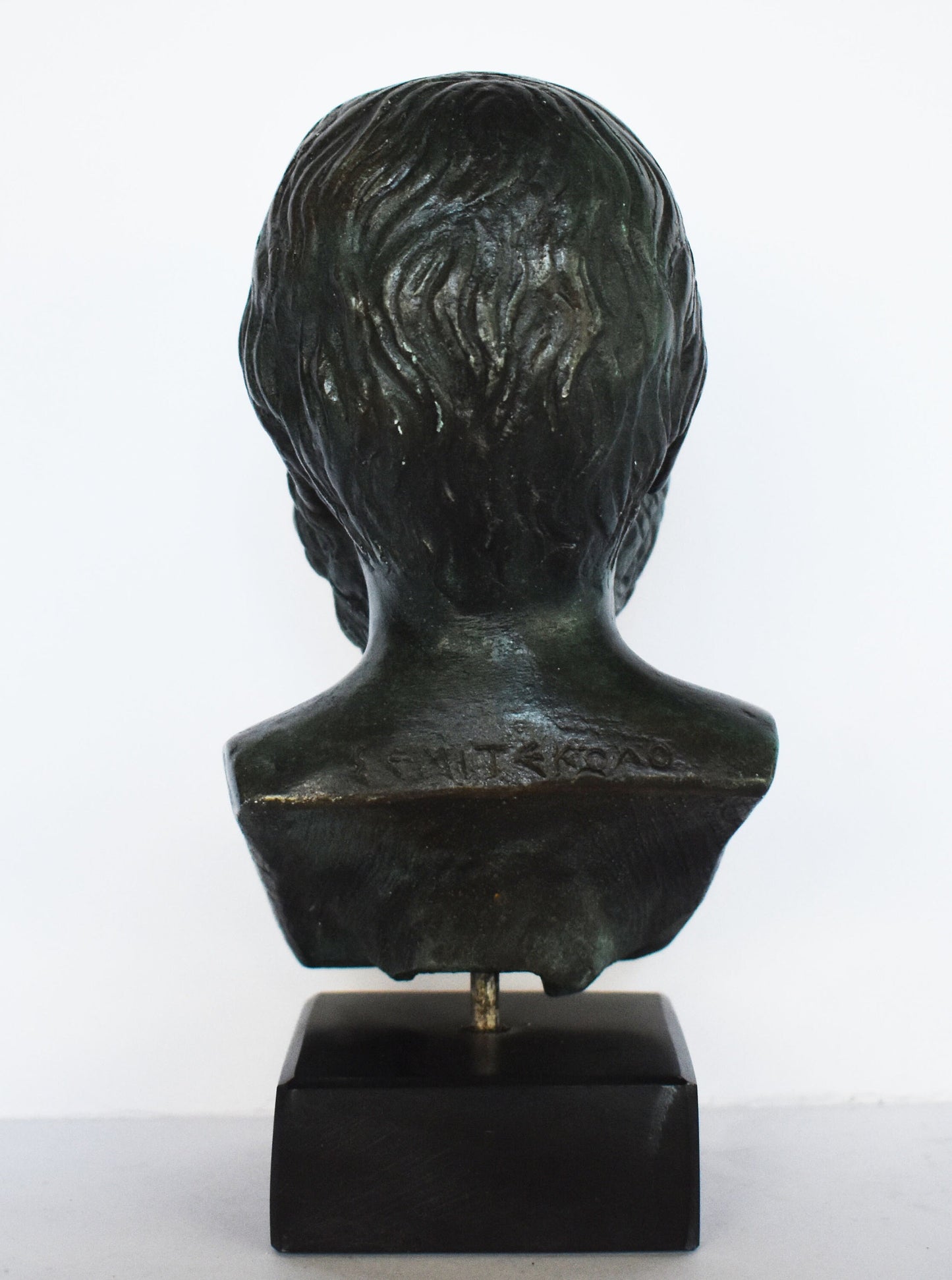 Socrates - Ancient Greek Philoshopher - Marble Base - Museum Reproduction - Head Bust- Bronze Colour Effect