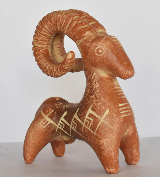 Animal Ram - Mycenaean Idol - 1100 BC - Symbol of Determination, Action and Leadership - Museum Reproduction  - Ceramic Artifact