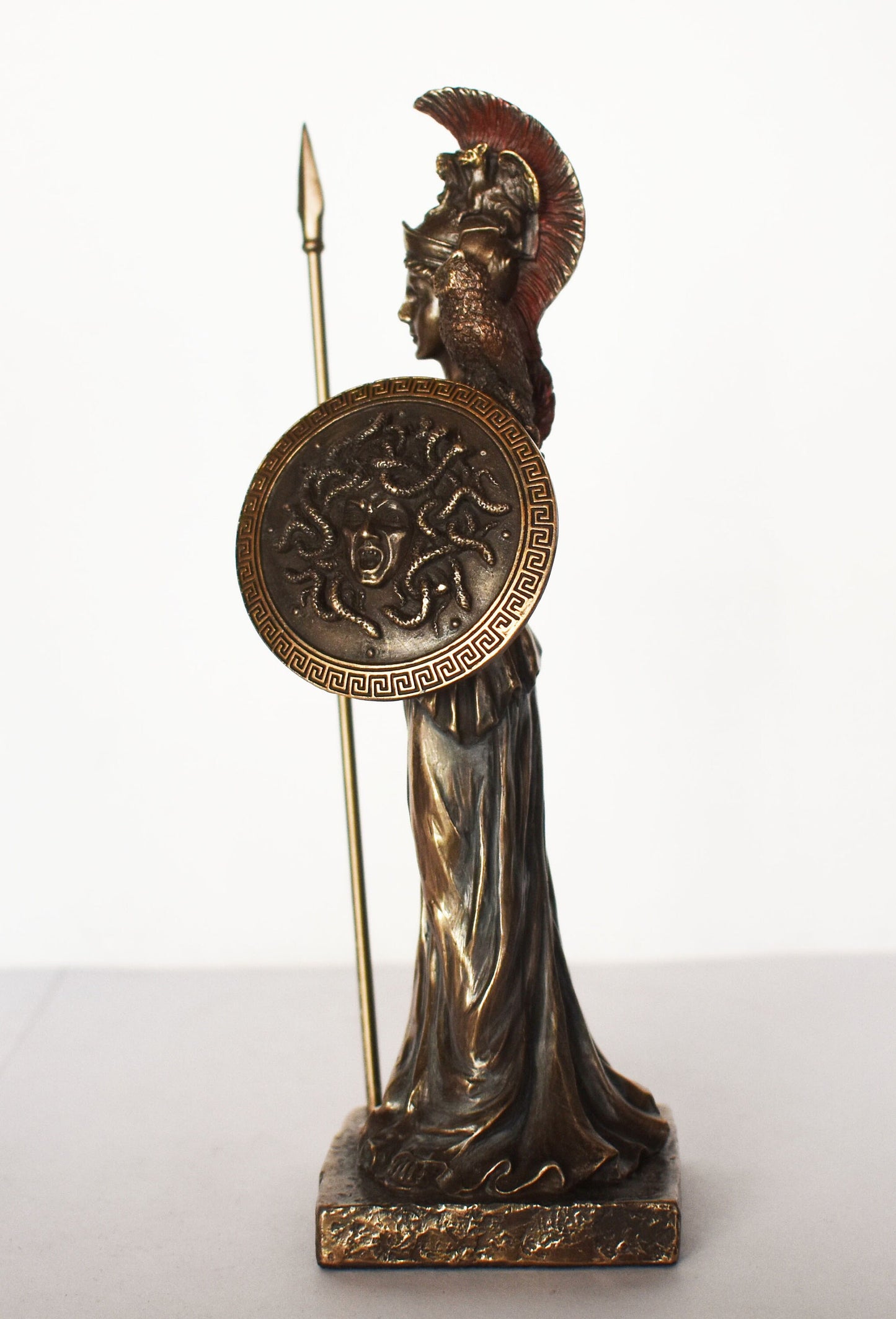 Athena Minerva - Greek Roman goddes of Wisdom, Strength, Strategy, Courage, Inspiration, Arts - Parthenon - Cold Cast Bronze Resin