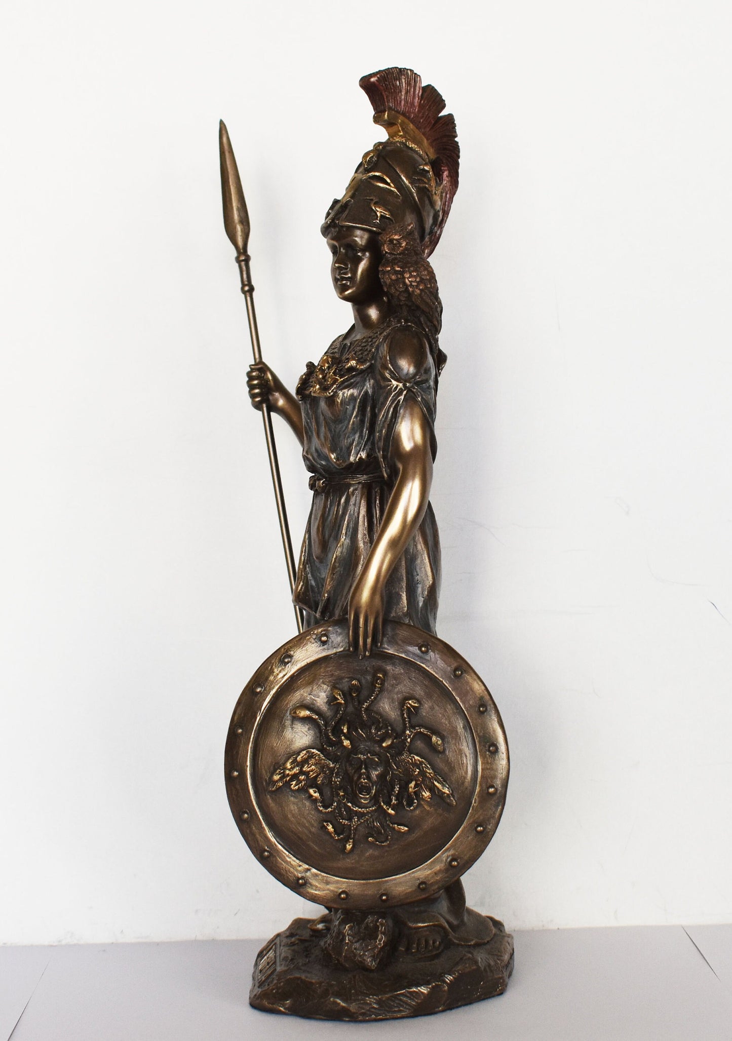 Athena Minerva - Greek Roman goddes of Wisdom, Warfare and Handicraft - Cold Cast Bronze Resin