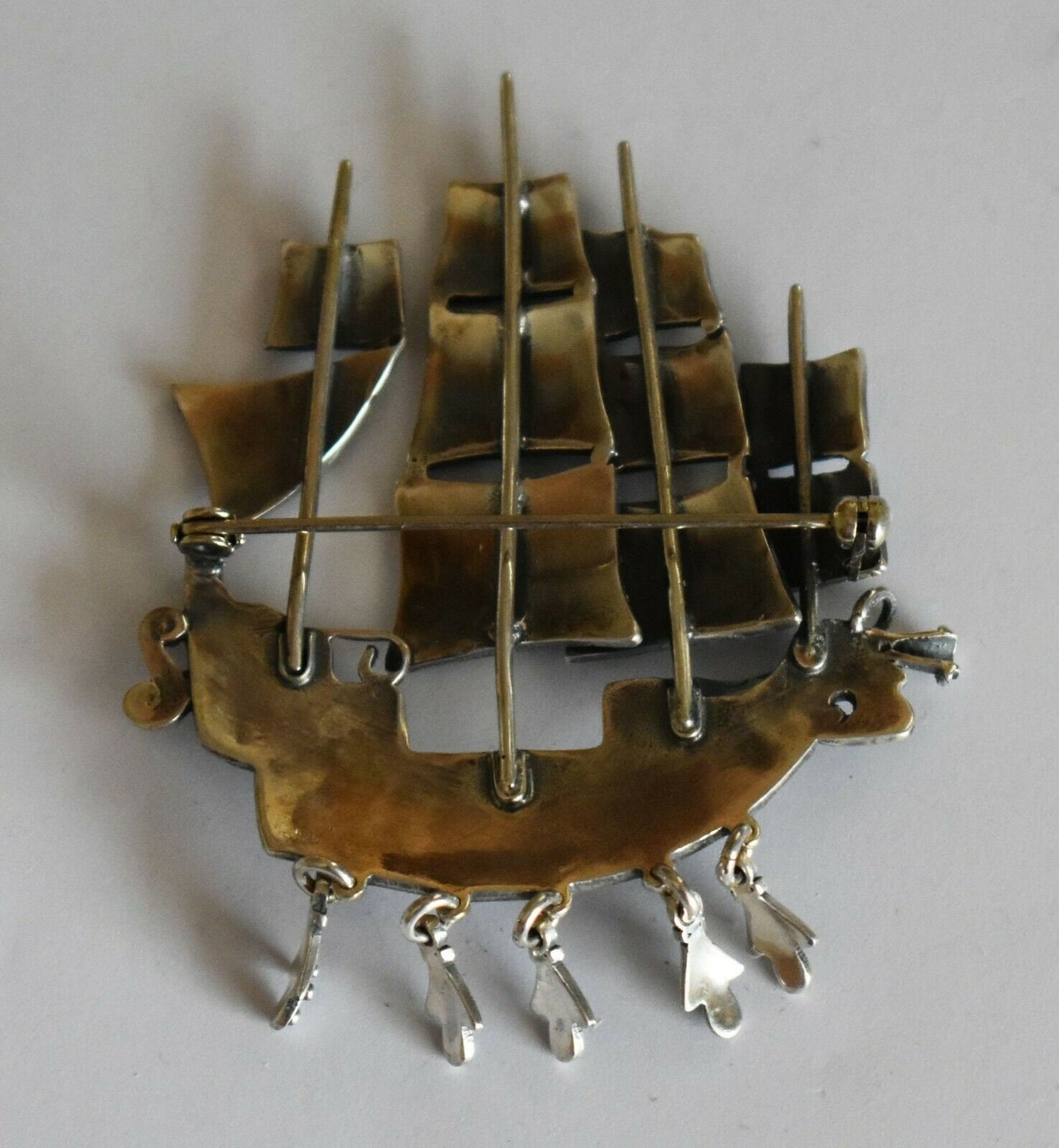 Pirates of the Caribbean Ship - Black Pearl - Brooch Pin - 925 Sterling Silver