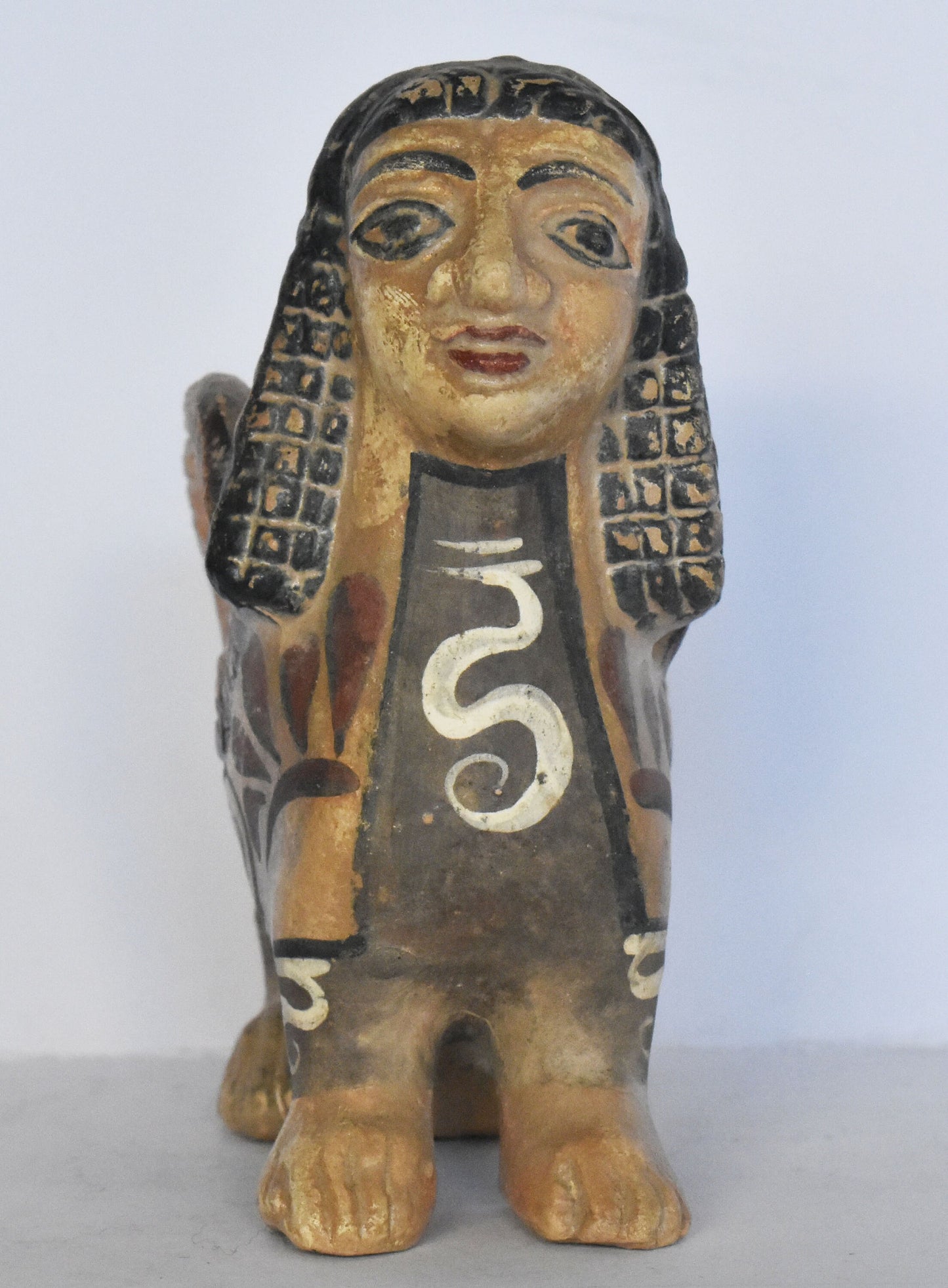 Sphinx - Attica, Athens - 600 BC - Composition of the Mortal and the Immortal - Miniature - Museum Reproduction - Ceramic Artifact