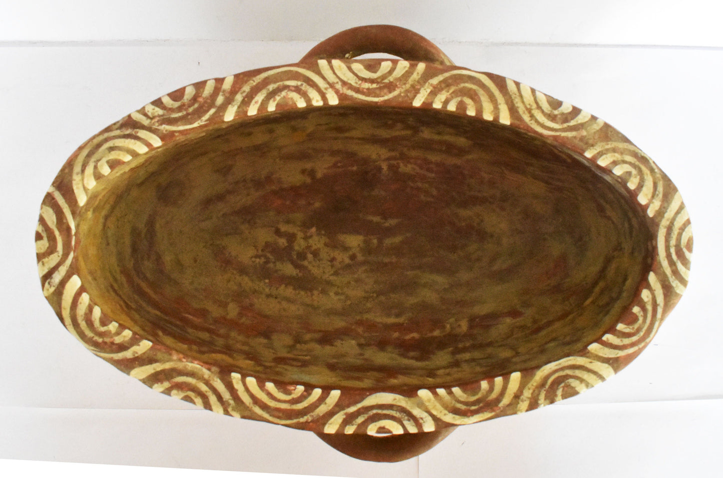 Kymbe with Lilies - 1600 BC - Elongated Open Vessel - Thera Museum - Reproduction - Ceramic Artifact