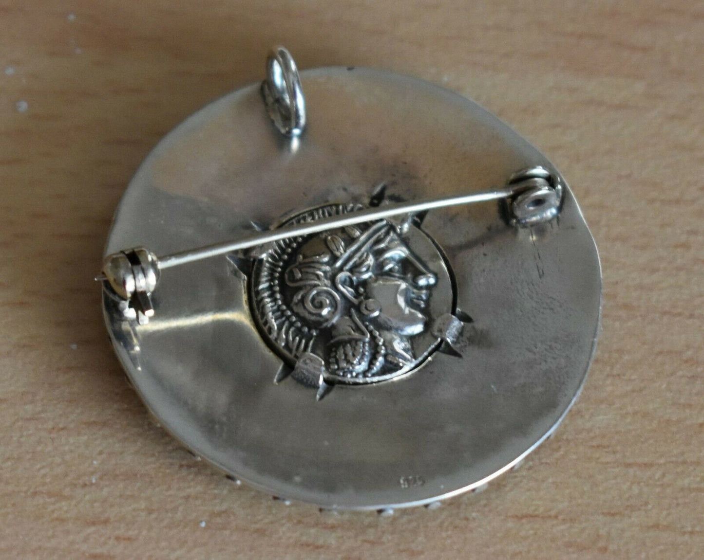 Athenian Owl - Athena Minerva Greek Roman Goddess of Wisdom - Tetradrachm 431-413 BC - Brooch Pin - 925 Sterling Silver