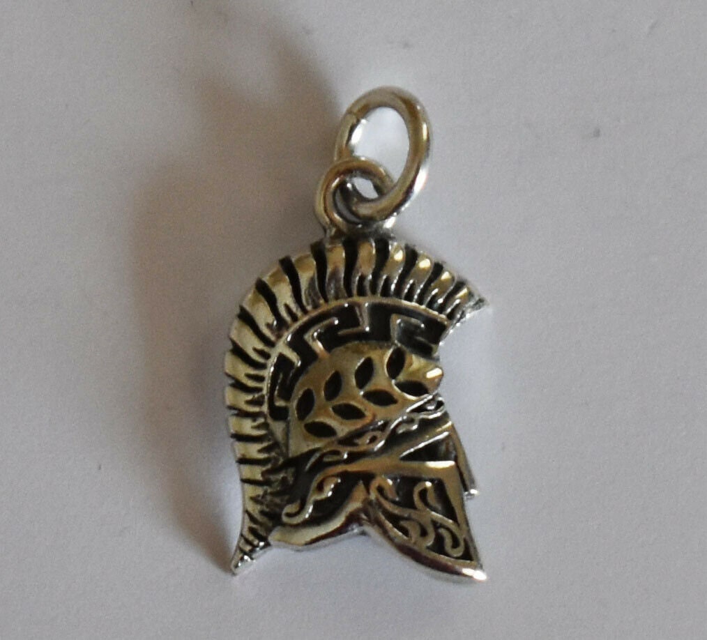 Corinthian Helmet - Ancient Greek Hoplite - Warrior - Set of Mini Pendant and Earrings - 925 Sterling Silver