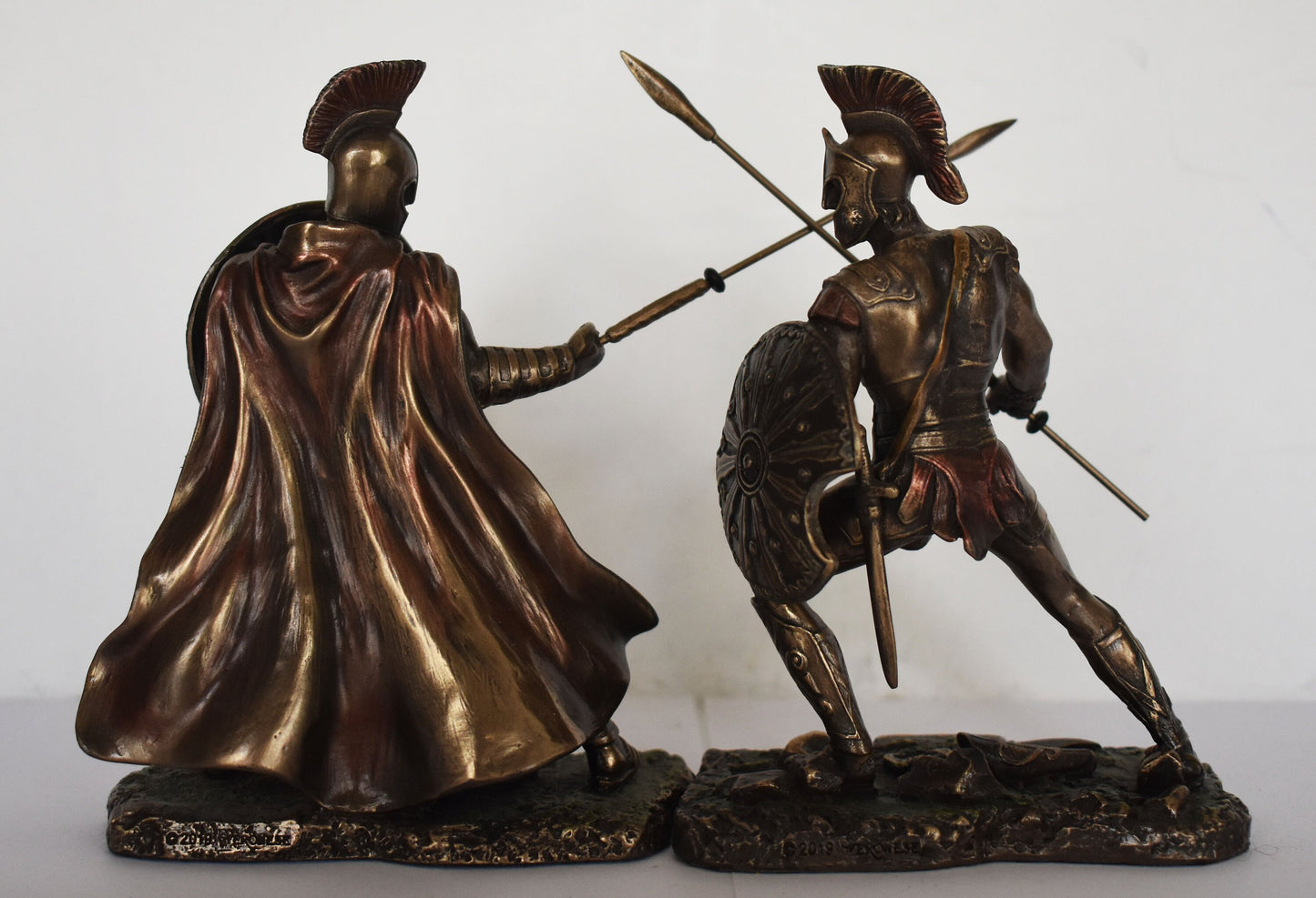 Achilles Hector Fight Set - Small - Trojan War - Homer's Iliad - Two Paths to Manliness - Cold Cast Bronze Resin