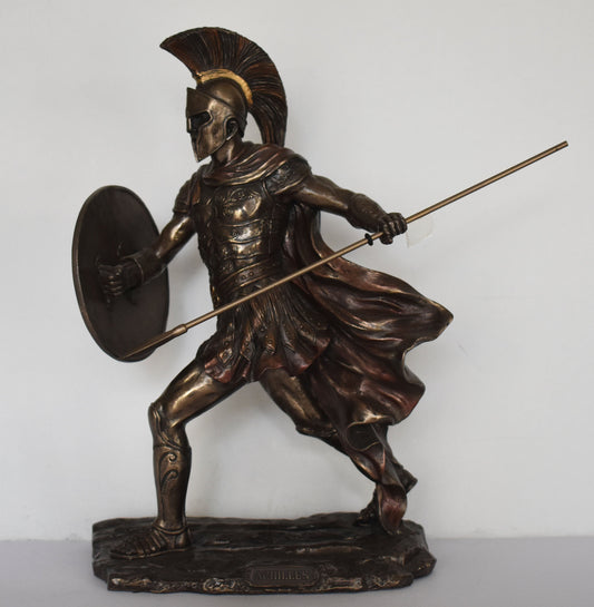 Achilles, Greek Hero - King of the Myrmidons - Son of Thetis and Peleus - Trojan War - Homer's Iliad  - Cold Cast Bronze Resin