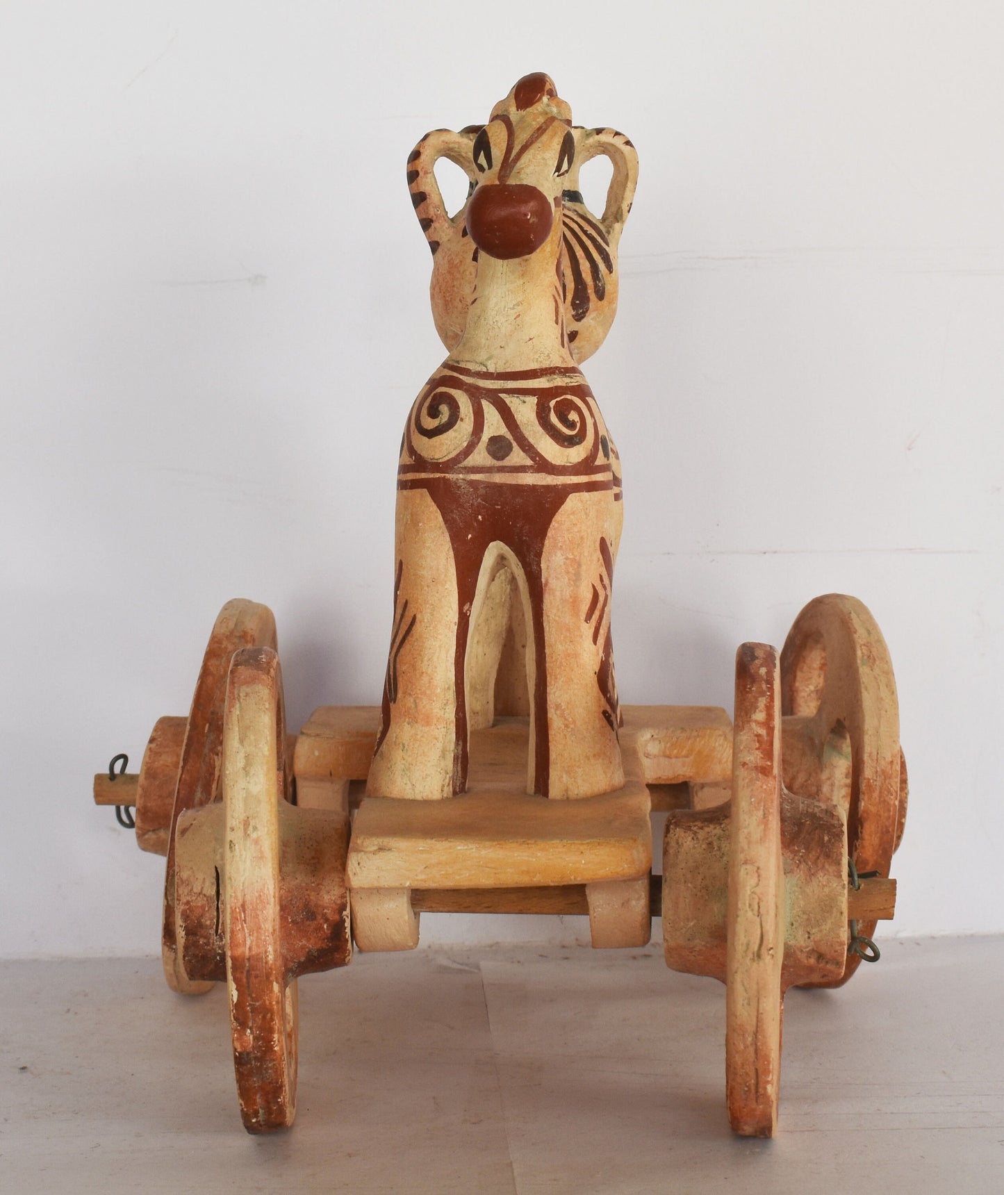 Horse on Wheels - Carrying Amphora - Children's Toy - Athens, Attica - Geometric Period Pottery - Museum Reproduction - Ceramic Artifact
