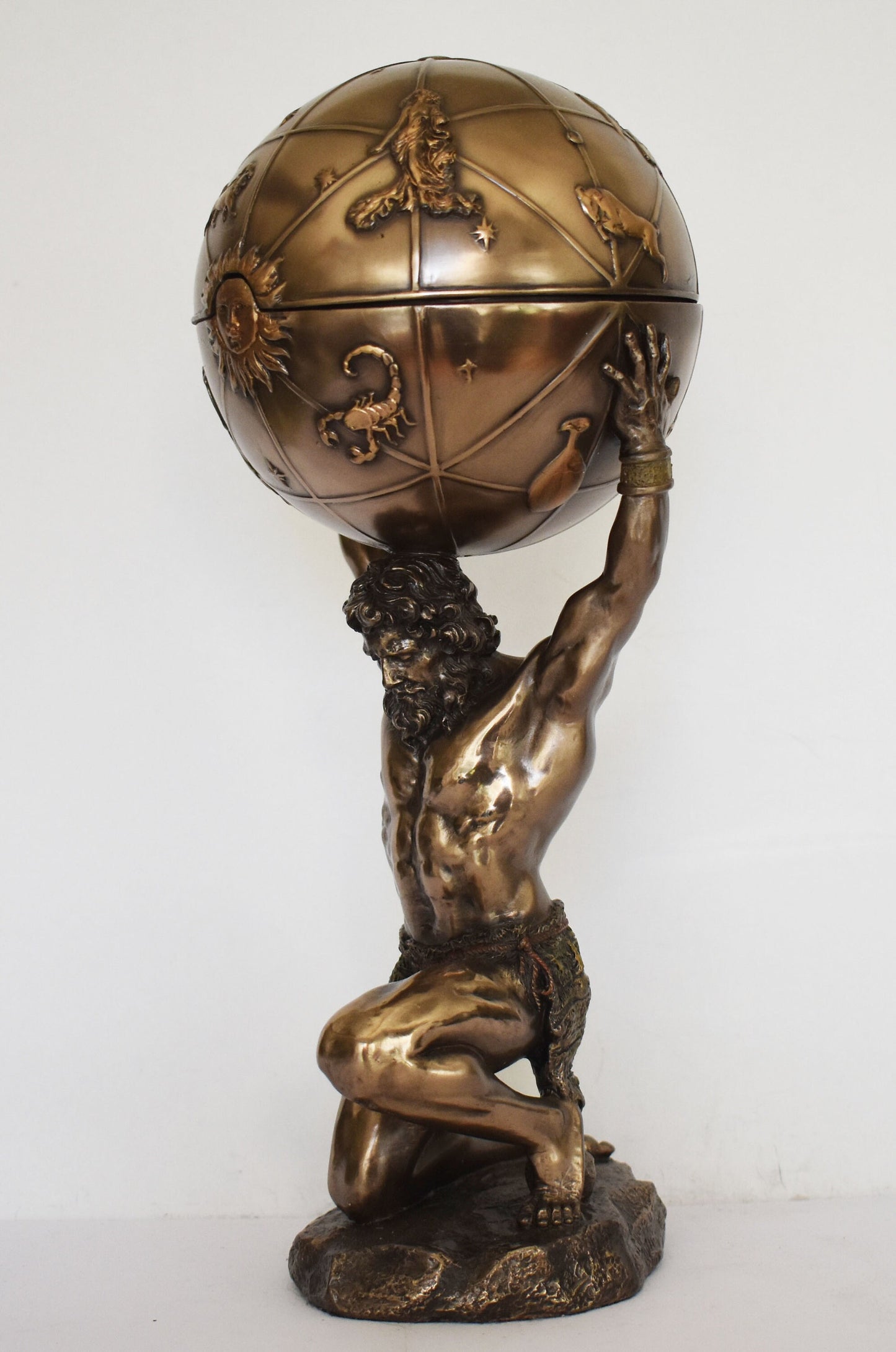 Atlas - Iapetus’ son - a marine creature who supported the pillars that held heaven and earth apart - Cold Cast Bronze Resin