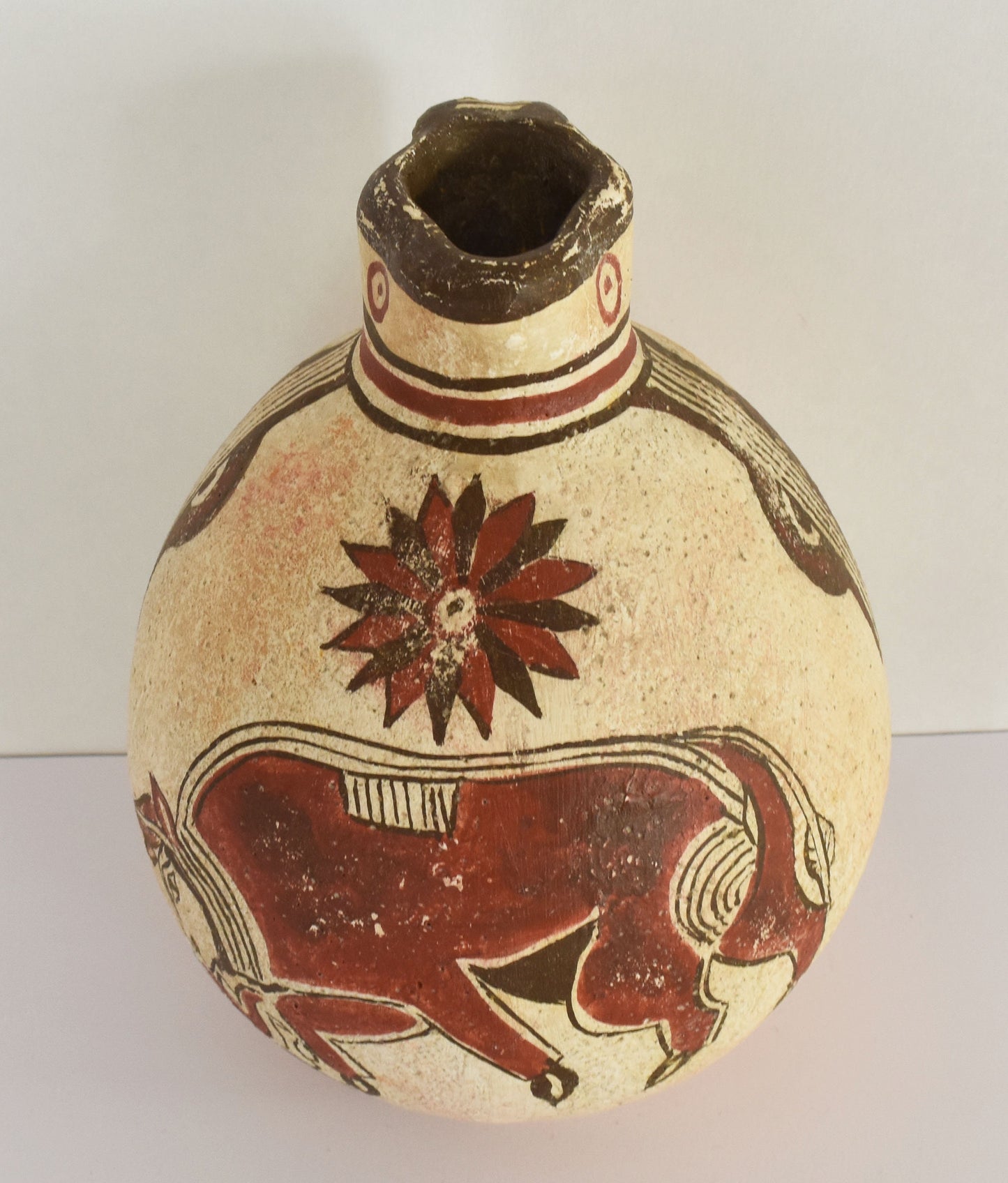 Oenochoe - Wine Pot - A Bull Smelling a Lotus Flower - Minoan - 700 BC - Arnadi, Famagusta - Cyprus Museum- Reproduction - Ceramic Artifact