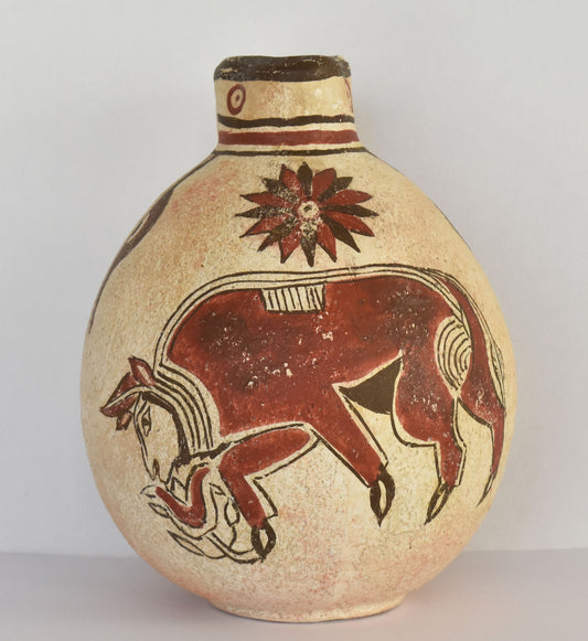 Oenochoe - Wine Pot - A Bull Smelling a Lotus Flower - Minoan - 700 BC -  Arnadi, Famagusta - Cyprus Museum- Reproduction - Ceramic Artifact