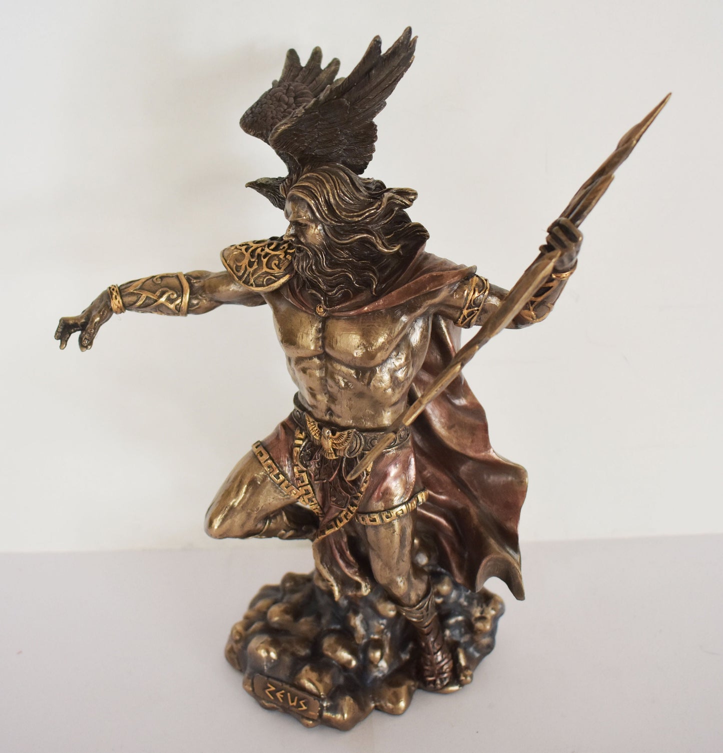 Zeus Jupiter - Greek Roman God of the Sky, Law and Order, Destiny and Fate - King of the Gods of Mount Olympus - Cold Cast Bronze Resin